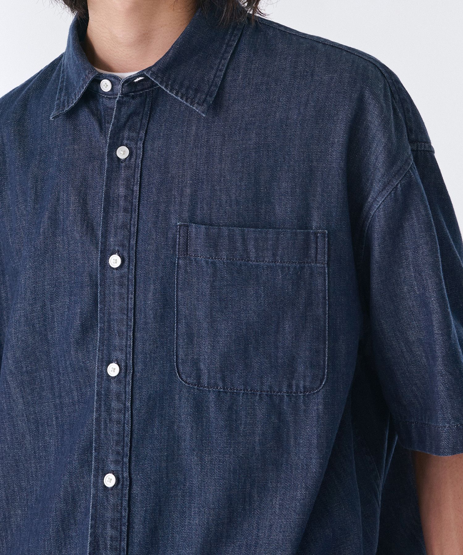 ★MUSINSA STANDARD★ Oversized short sleeve denim shirt indi MUSINSA | MUSINSA STANDARD Oversized short sleeve denim
