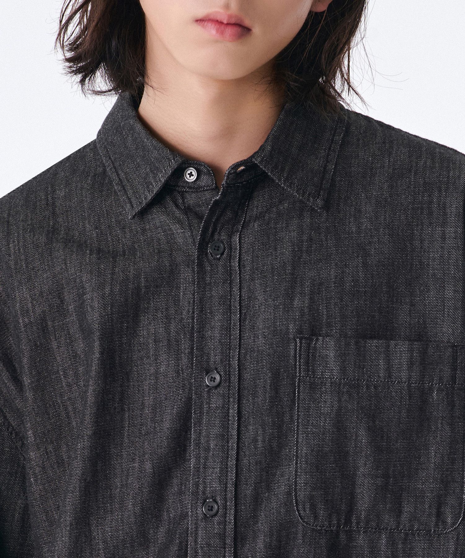 ★MUSINSA STANDARD★ Oversized short sleeve denim shirt ligh MUSINSA | MUSINSA STANDARD Oversized short sleeve denim
