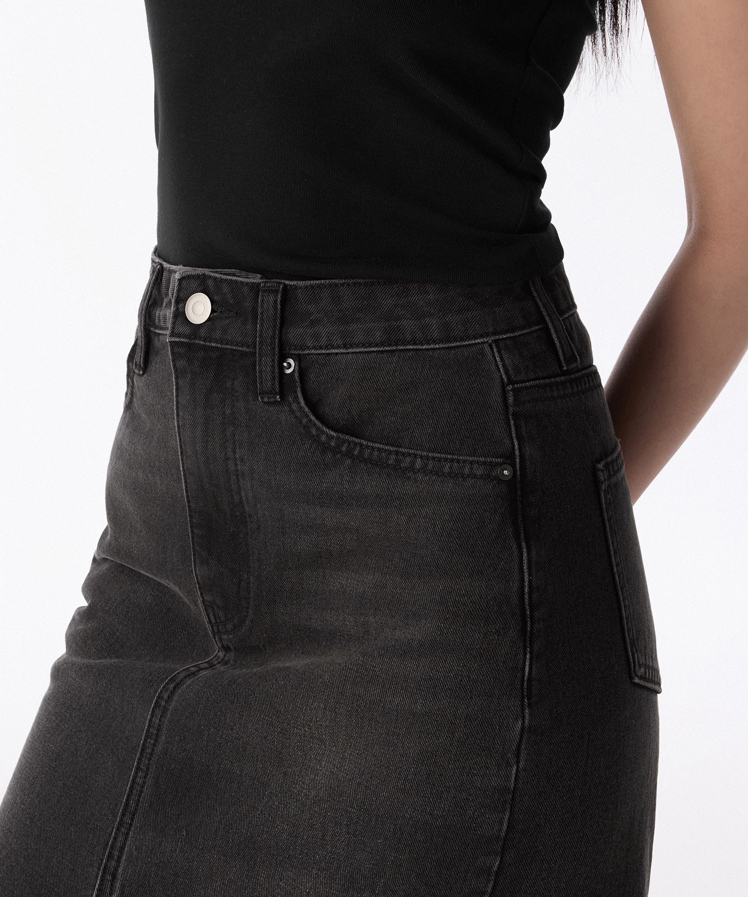 スカート musinsastandardwoman Women's Front Slit Denim Long Skirt Gra MUSINSA | MUSINSA STANDARD WOMAN Women's Front Slit Denim
