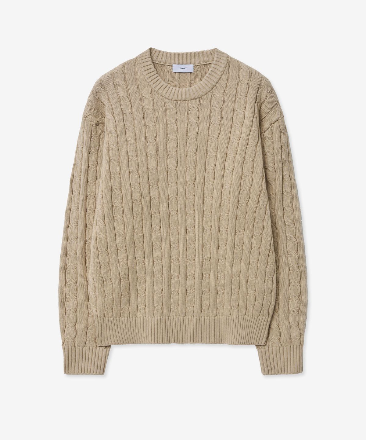 티엔지티(TNGT) Cable Long Sleeves Knit Top (Tan Beige) TNSW5E102I2
