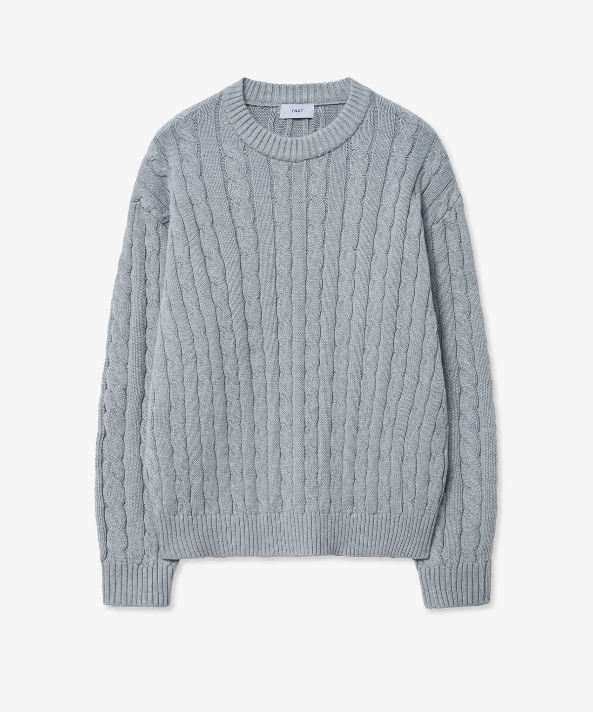 티엔지티(TNGT) Cable Long Sleeves Knit Top (Gray) TNSW5E102G2