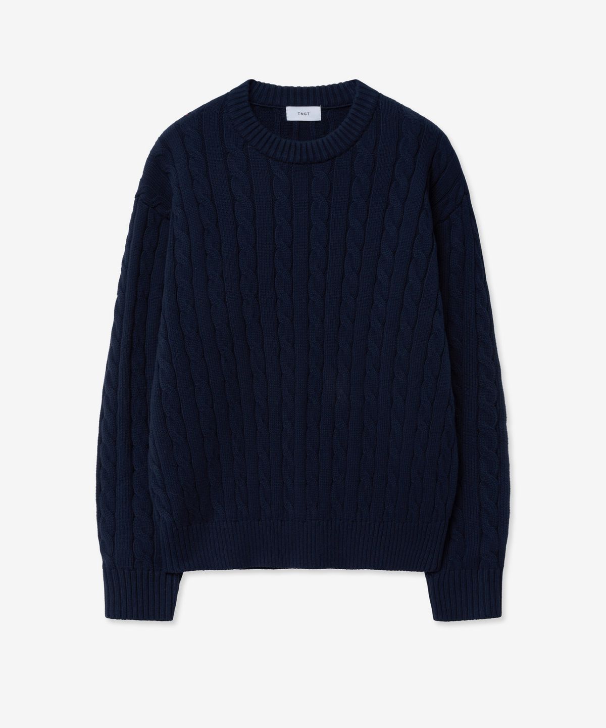 티엔지티(TNGT) Cable Long Sleeves Knit Top (Navy) TNSW5E102N2