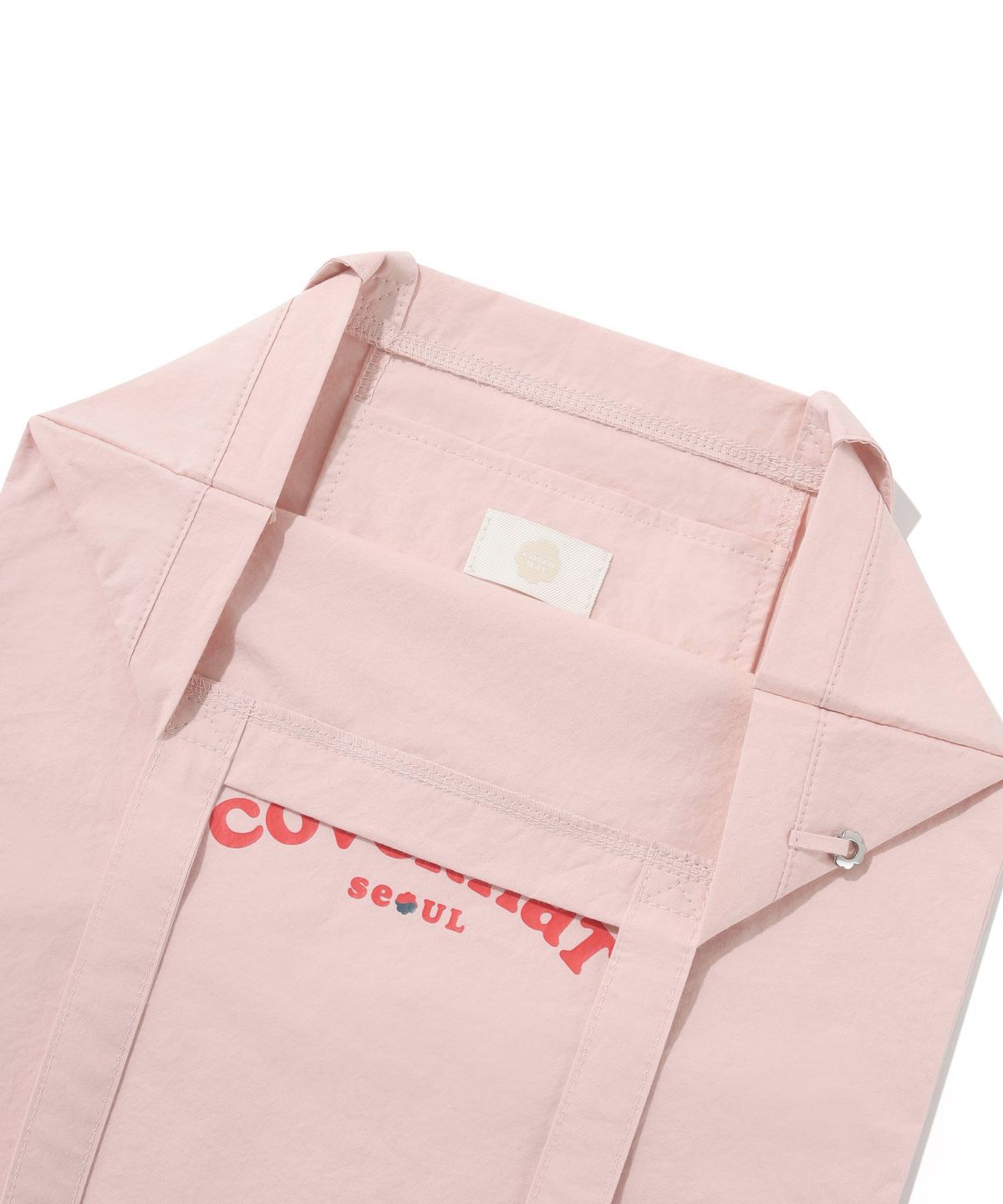 커버낫 우먼(COVERNAT WOMAN) 클로버하트 쿠퍼로고 서울 에코백 Light Pink