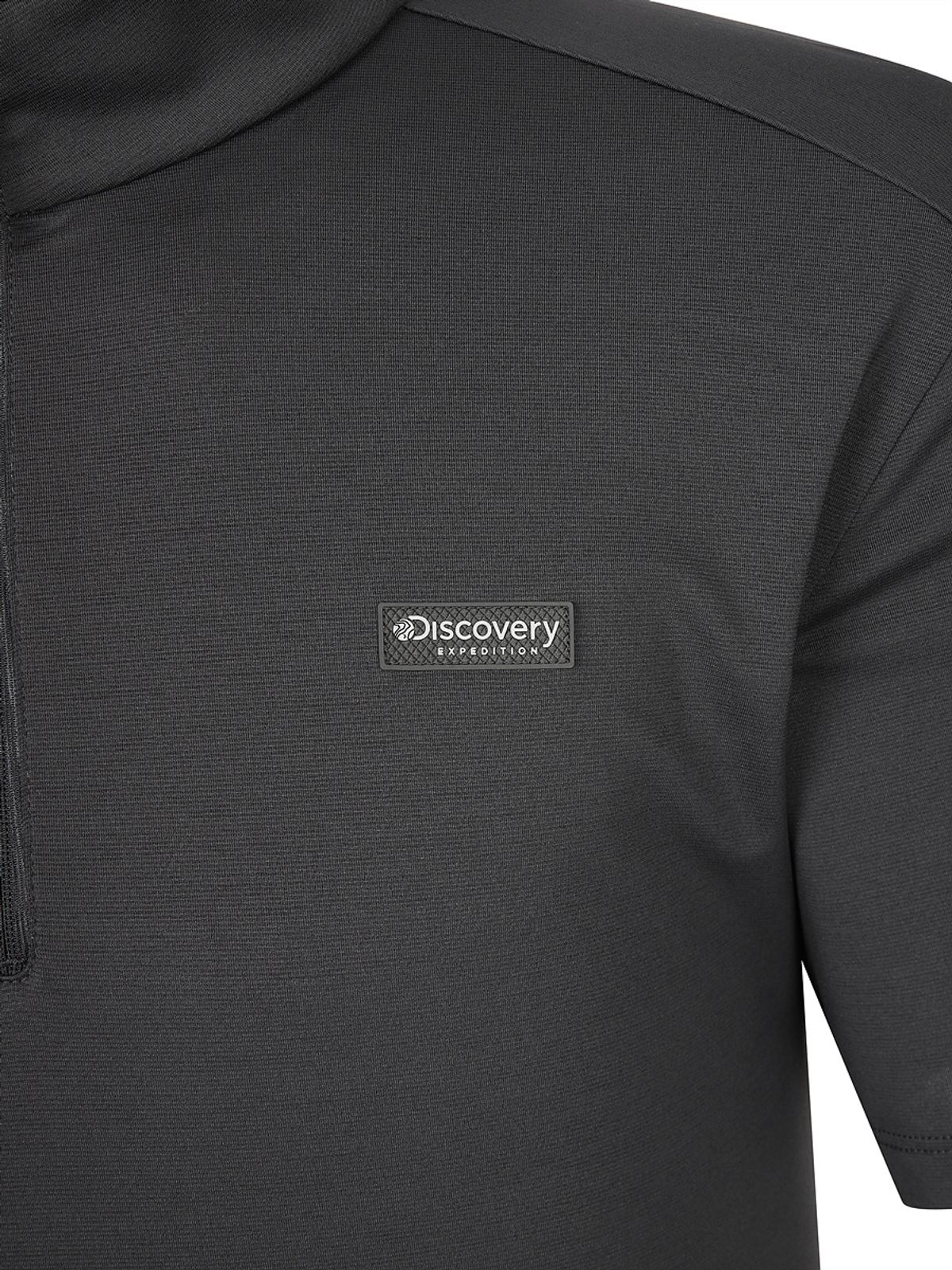 디스커버리 익스페디션(DISCOVERY EXPEDITION) 프레시벤트 남성 집업 반팔티 (Dark Melange Gray)