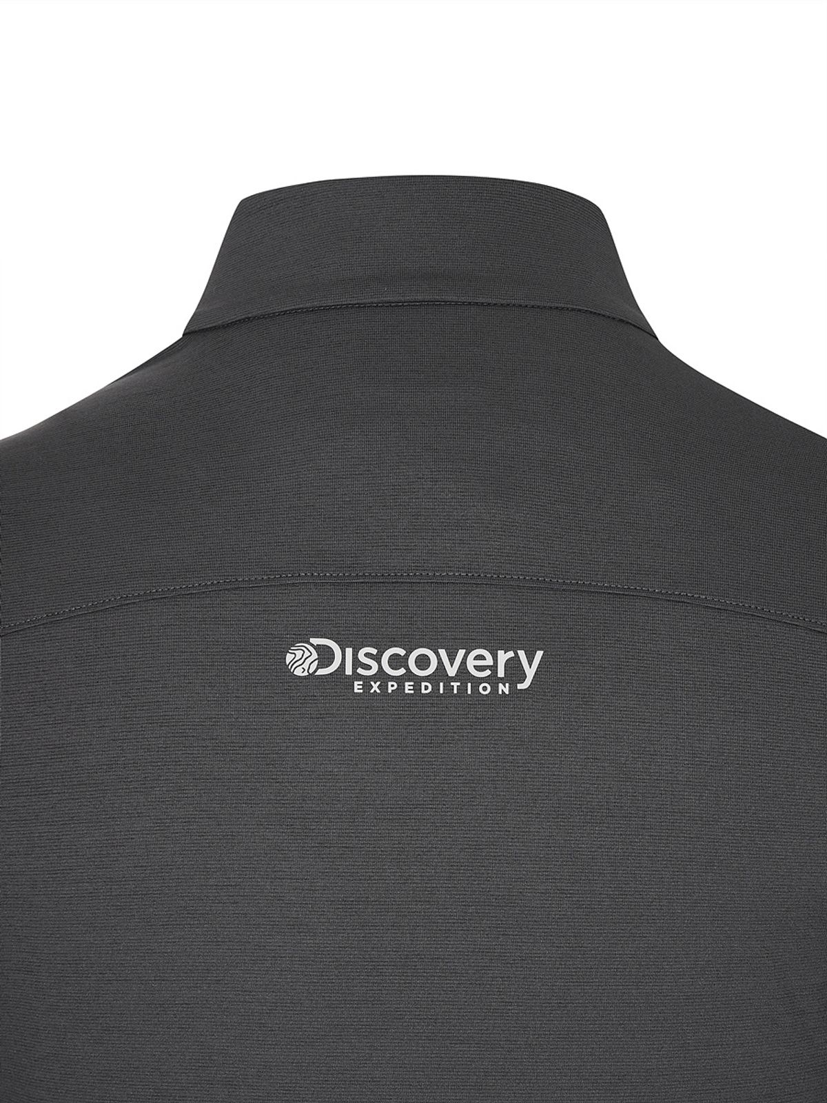 디스커버리 익스페디션(DISCOVERY EXPEDITION) 프레시벤트 남성 집업 반팔티 (Dark Melange Gray)