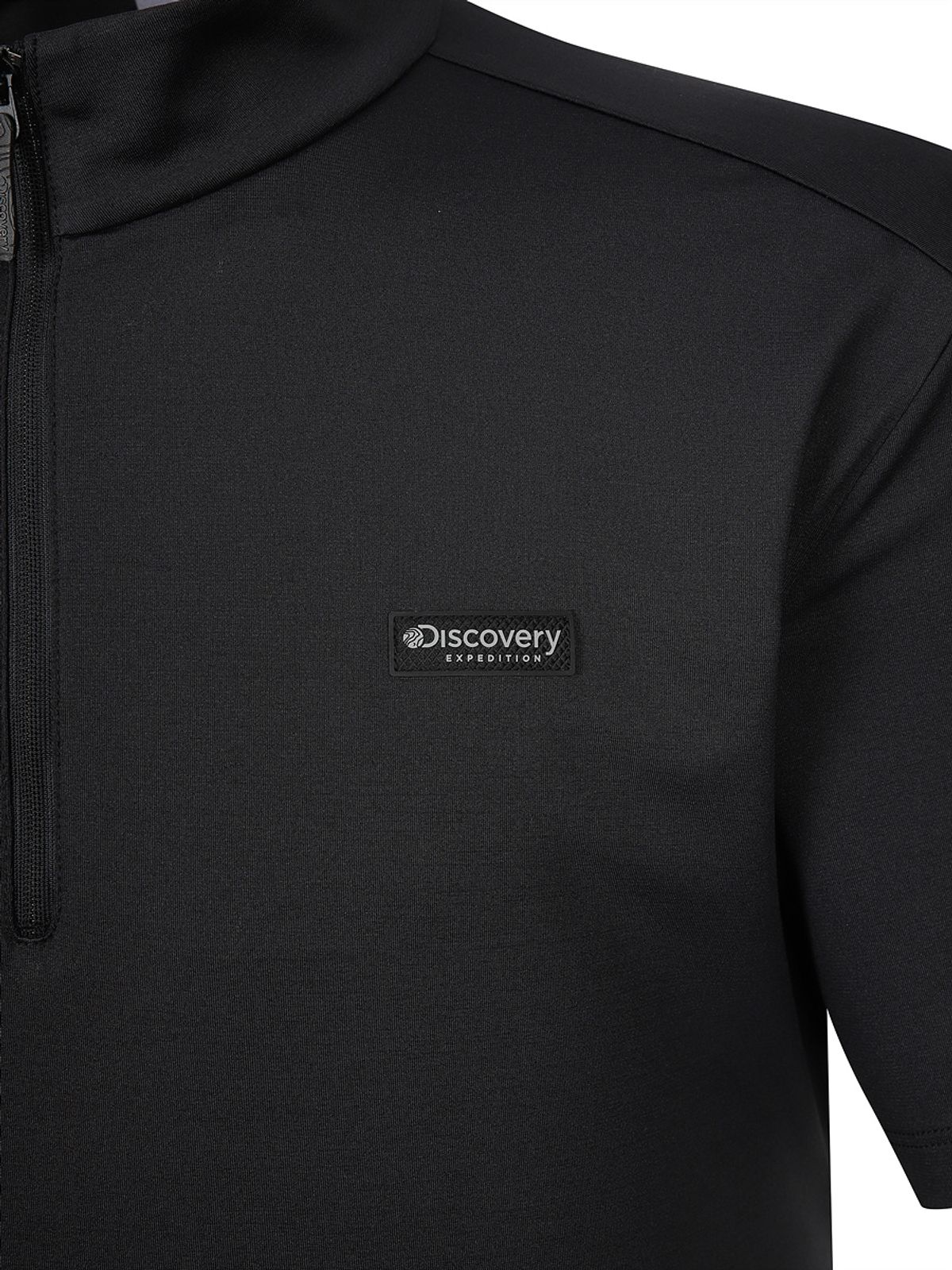 디스커버리 익스페디션(DISCOVERY EXPEDITION) 프레시벤트 남성 집업 반팔티 (BLACK)