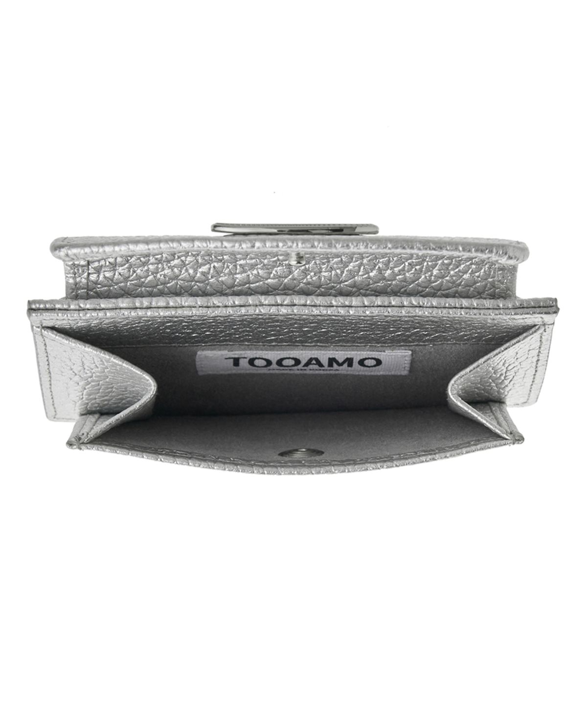 투아모(TOOAMO) 똑딱 똑딱 포켓 카드지갑 실버 [소가죽]