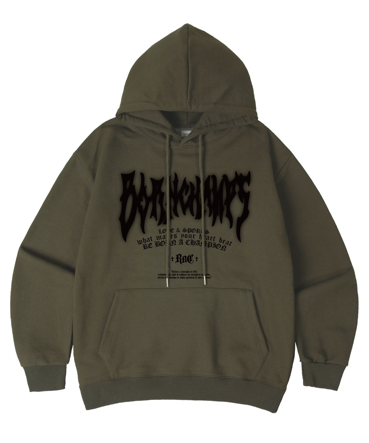 본챔스(BORN CHAMPS) [8 COLORS] 트라이벌 섀도우 오버핏 후드 티셔츠 B25ST02 [기모/NO기모]