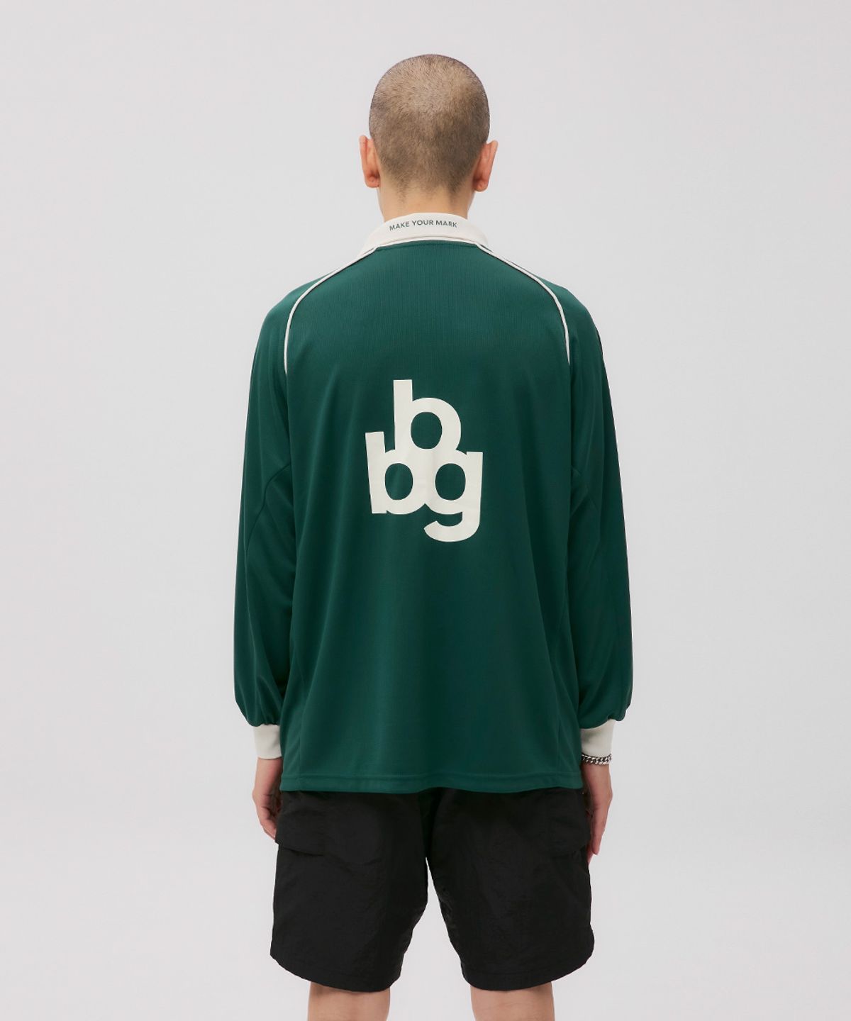 블랙볼드(BLACKBALLED) 메쉬 카라 티셔츠 GREEN