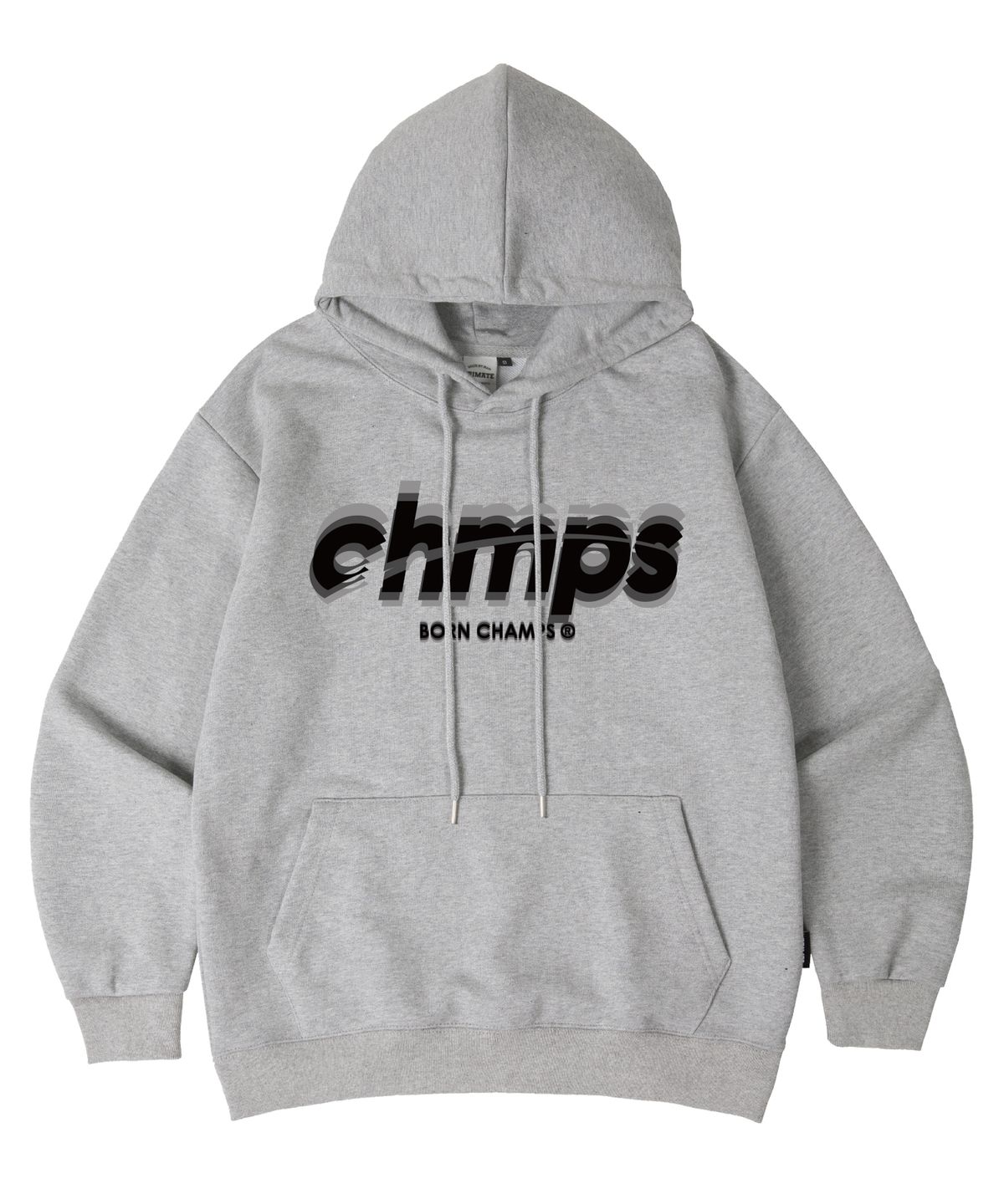본챔스(BORN CHAMPS) [3 COLORS] 챔스 오버랩 오버핏 후드 티셔츠 B25ST04 [기모/NO기모]