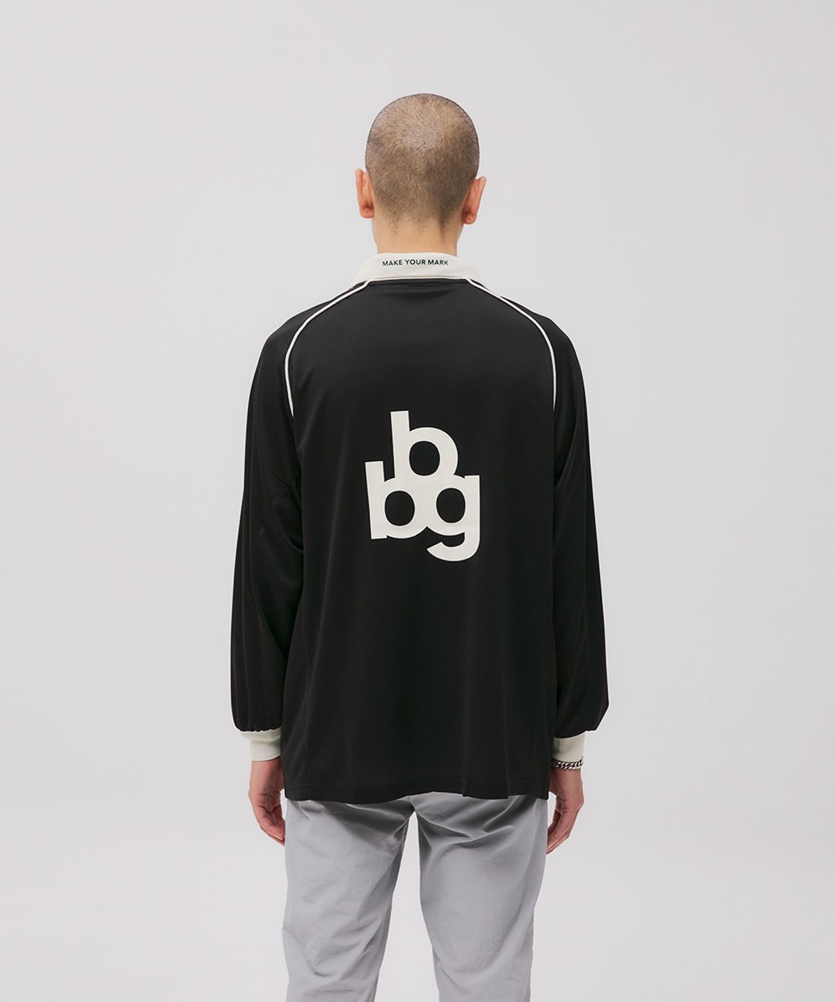 블랙볼드(BLACKBALLED) 메쉬 카라 티셔츠 BLACK