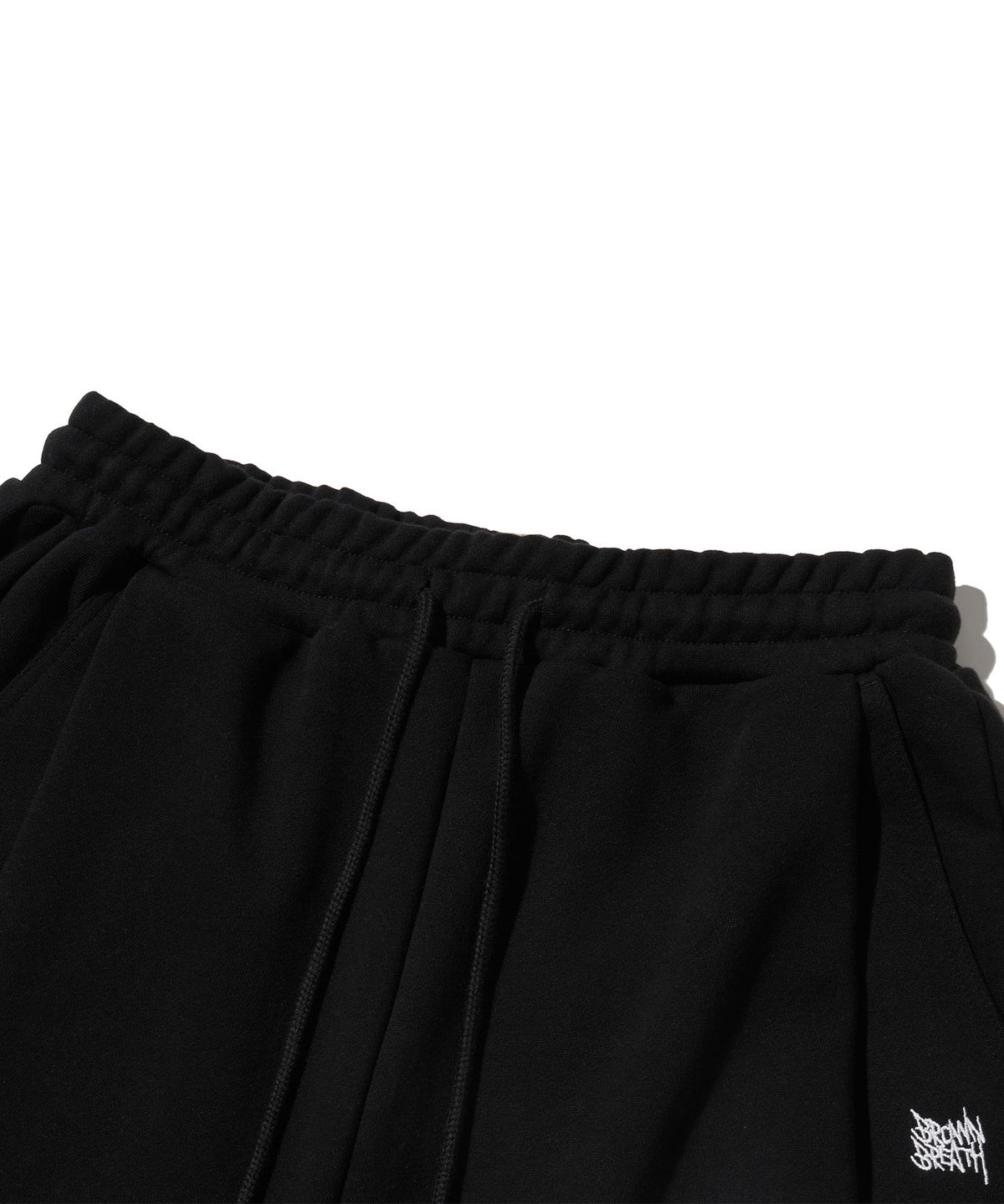 브라운브레스(BROWNBREATH) TWO TUCK WIDE TAG SWEAT PANTS - BLACK