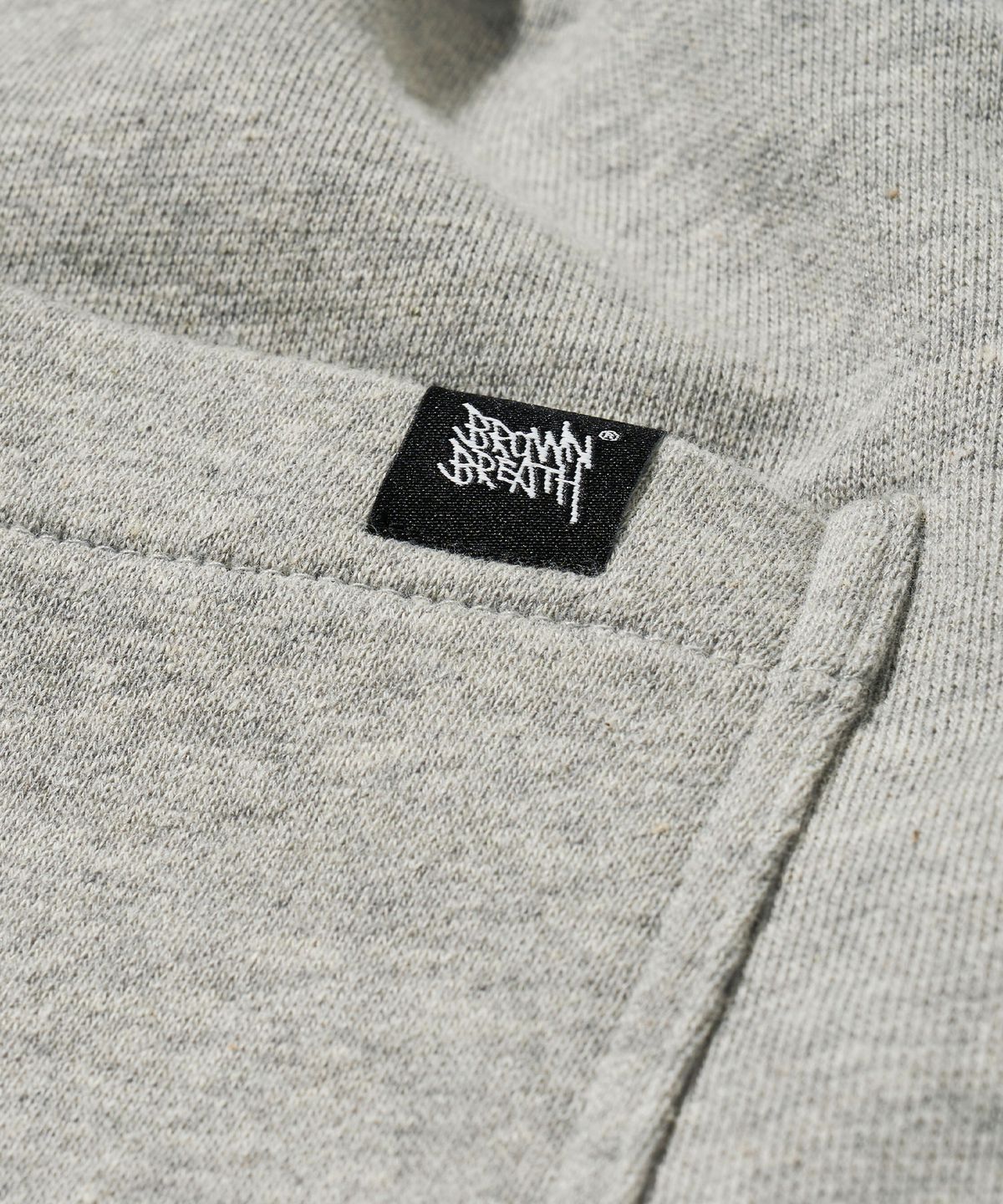 브라운브레스(BROWNBREATH) TWO TUCK WIDE TAG SWEAT PANTS - MELANGE GREY