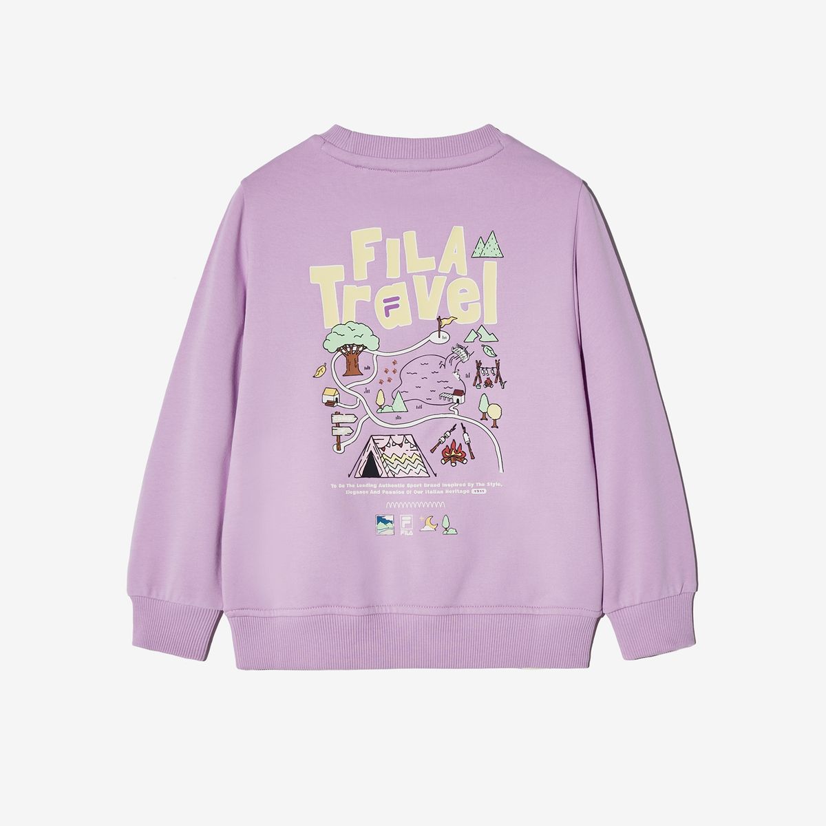 휠라 키즈(FILA KIDS) Travel club 캠핑 그래픽 맨투맨
