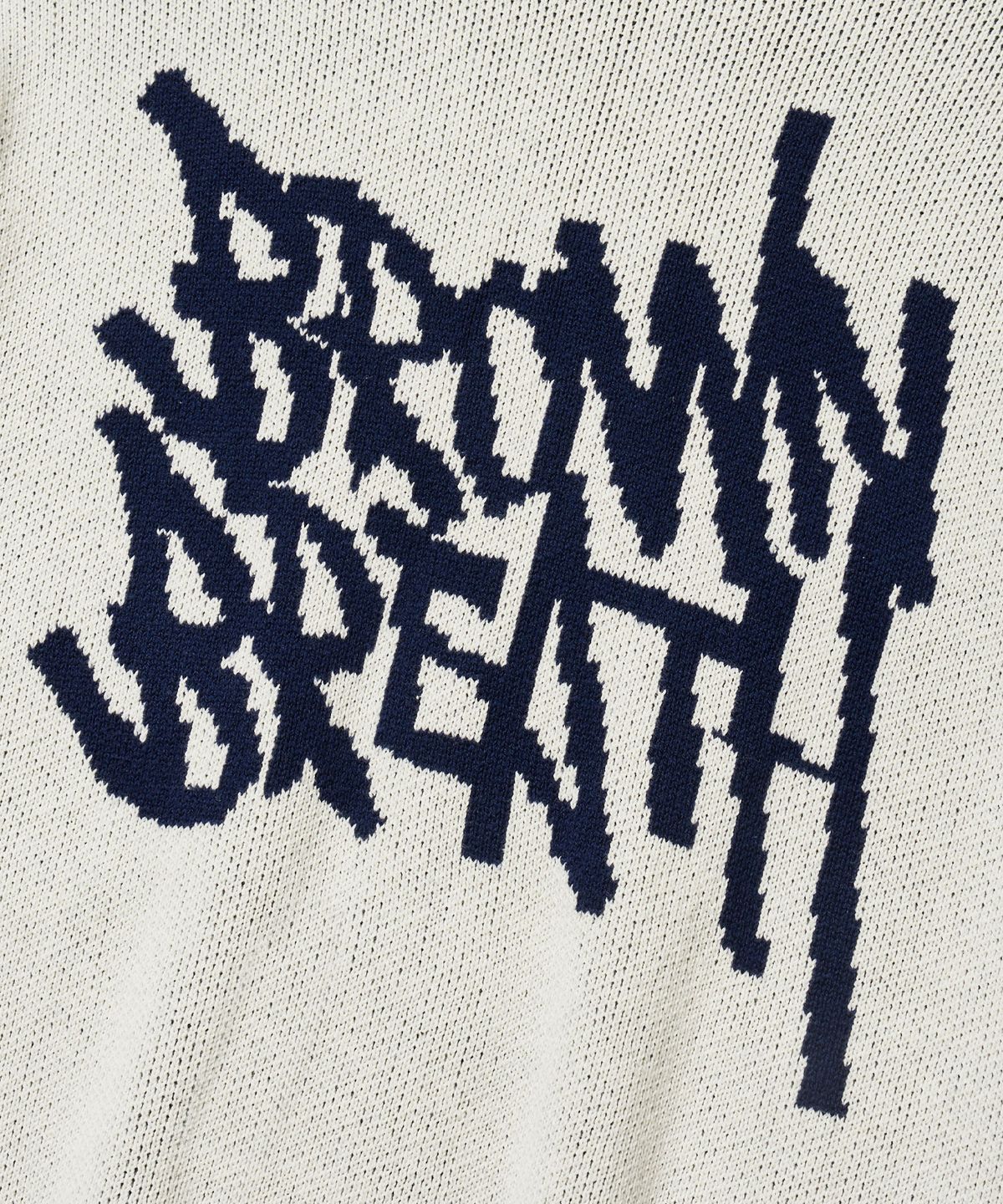 브라운브레스(BROWNBREATH) TAG KNIT HOOD ZIP UP - IVORY
