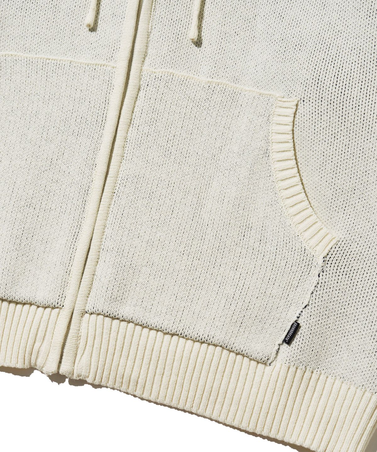 브라운브레스(BROWNBREATH) TAG KNIT HOOD ZIP UP - IVORY