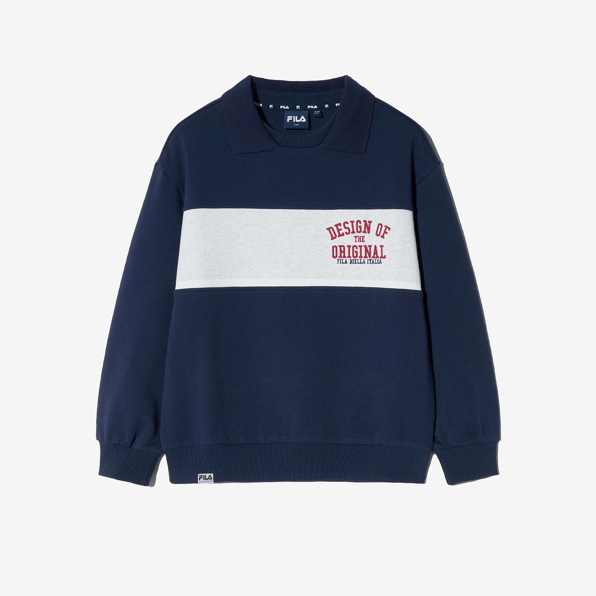 휠라 키즈(FILA KIDS) 카라 배색 맨투맨