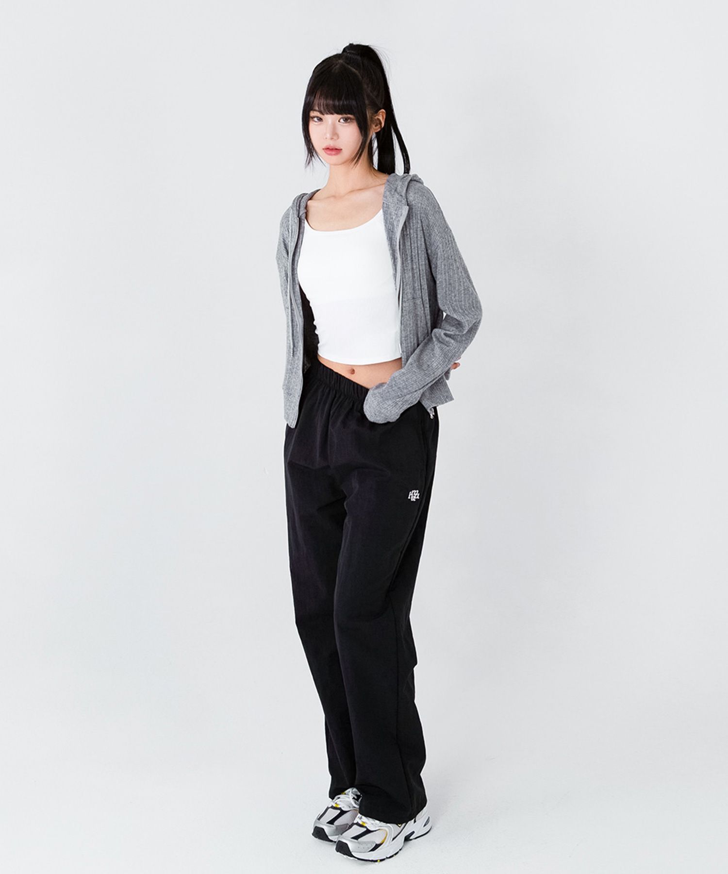 ●muahmuah● Stitch Cooling Wide Banding Pants Black MUP2580 MUSINSA | MUAHMUAH Stitch Cooling Wide Banding Pants [Black]
