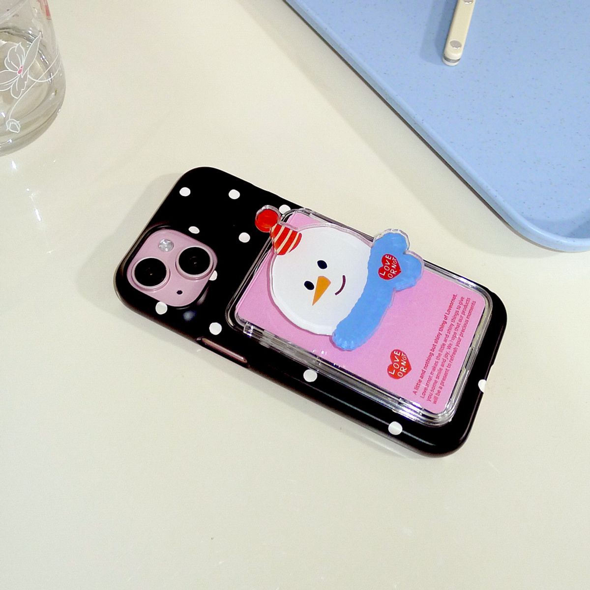 러브오낫(LOVE OR NOT) 맥세이프 카드톡_Party Snowman Magsafe Card-Tok