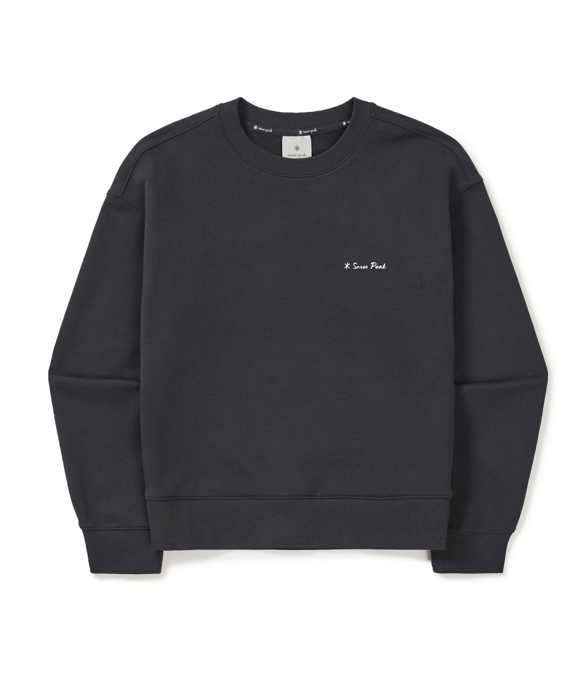 스노우피크 어패럴(SNOWPEAK APPAREL) 여성 트로피컬 그래픽 세미크롭 맨투맨 (S25SWFHT53) Dark Charcoal