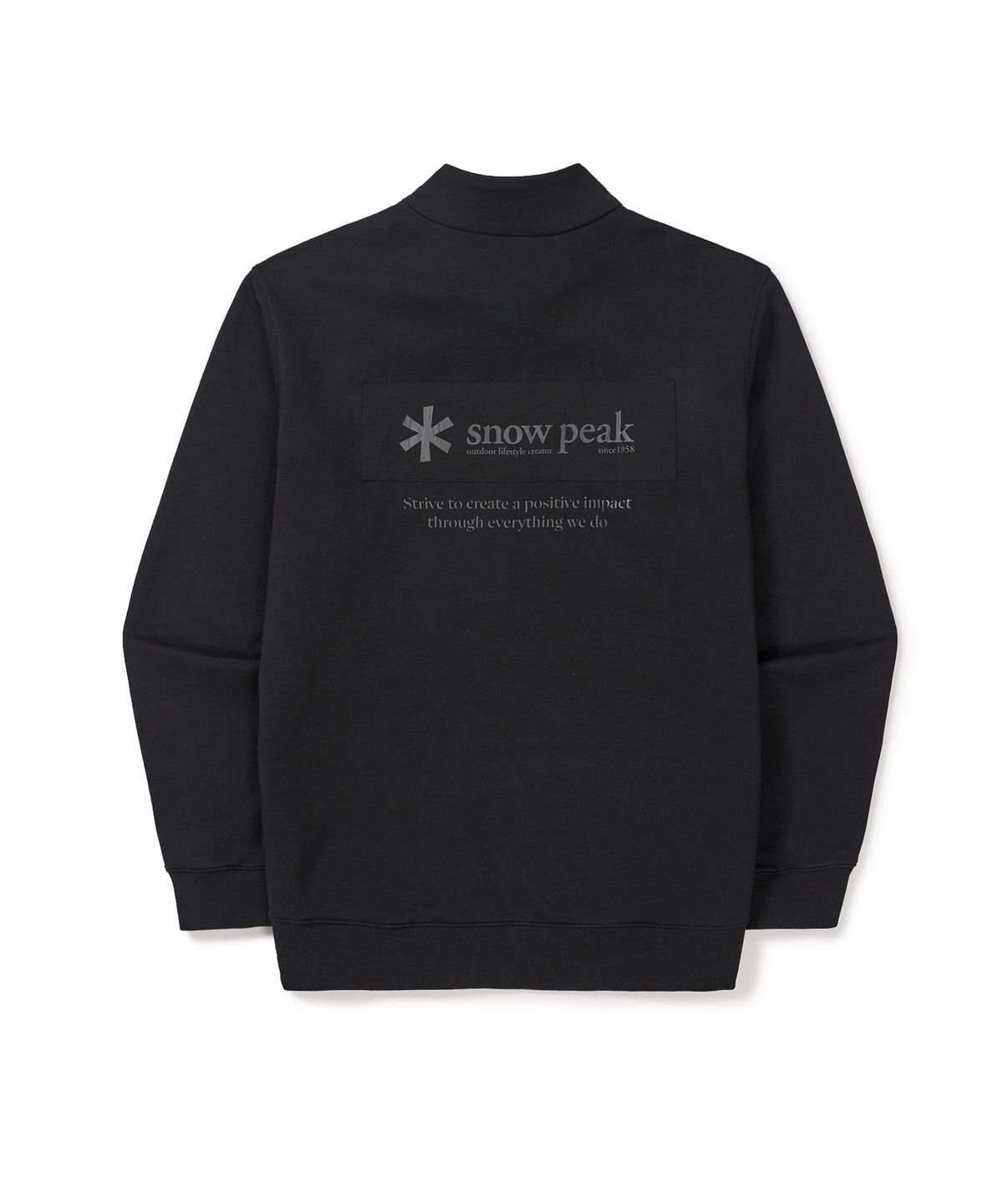 스노우피크 어패럴(SNOWPEAK APPAREL) 랜드 우븐 패치 반집업 맨투맨 (S25SMFZT24) Black