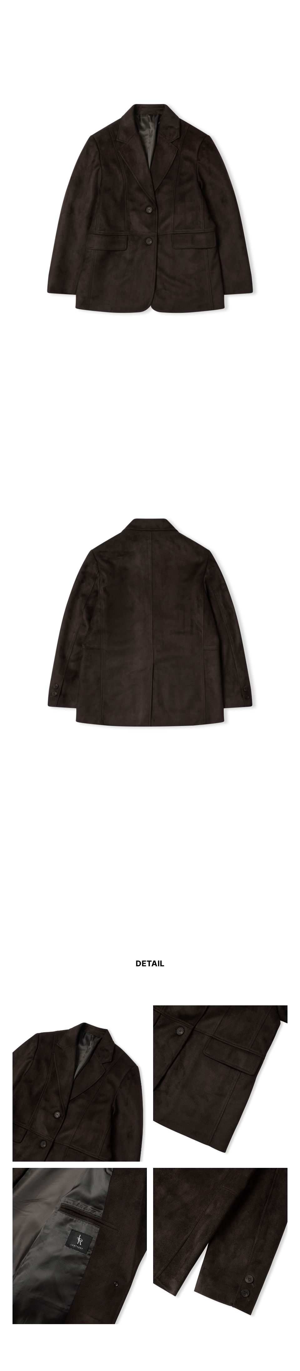 新品　leathery Divide Single Suede Blazer MUSINSA公式 | LEATHERY DIVIDE SINGLE SUEDE BLAZER [DARK BROWN]