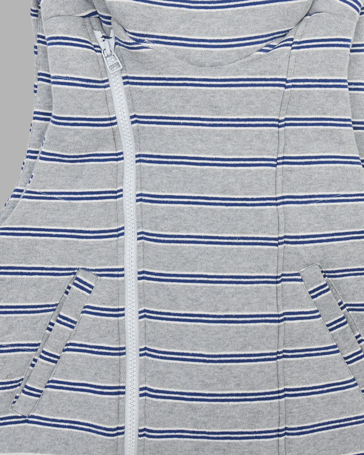 더뮤지엄비지터(THEMUSEUMVISITOR) STRIPE PUFFER VEST (BLUE)
