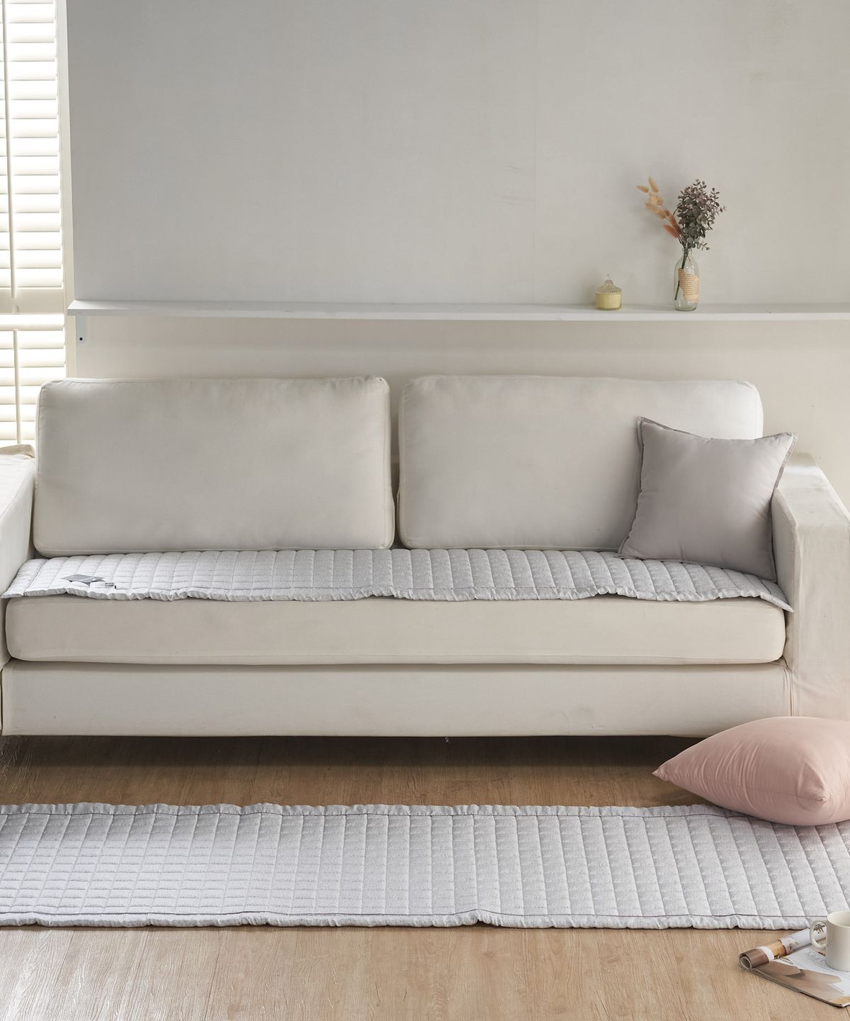 샤이닝홈(SHININGHOME) 아밍 쉬크 인견 소파패드 3size 3컬러 (3인용/4인용/돌소파용)