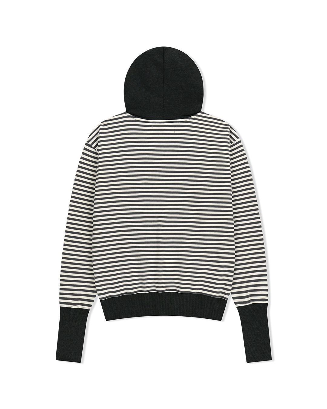MUSINSA | THEMUSEUMVISITOR STRIPE UNBALANCED ZIPUP HOODIE (CHARCOAL)
