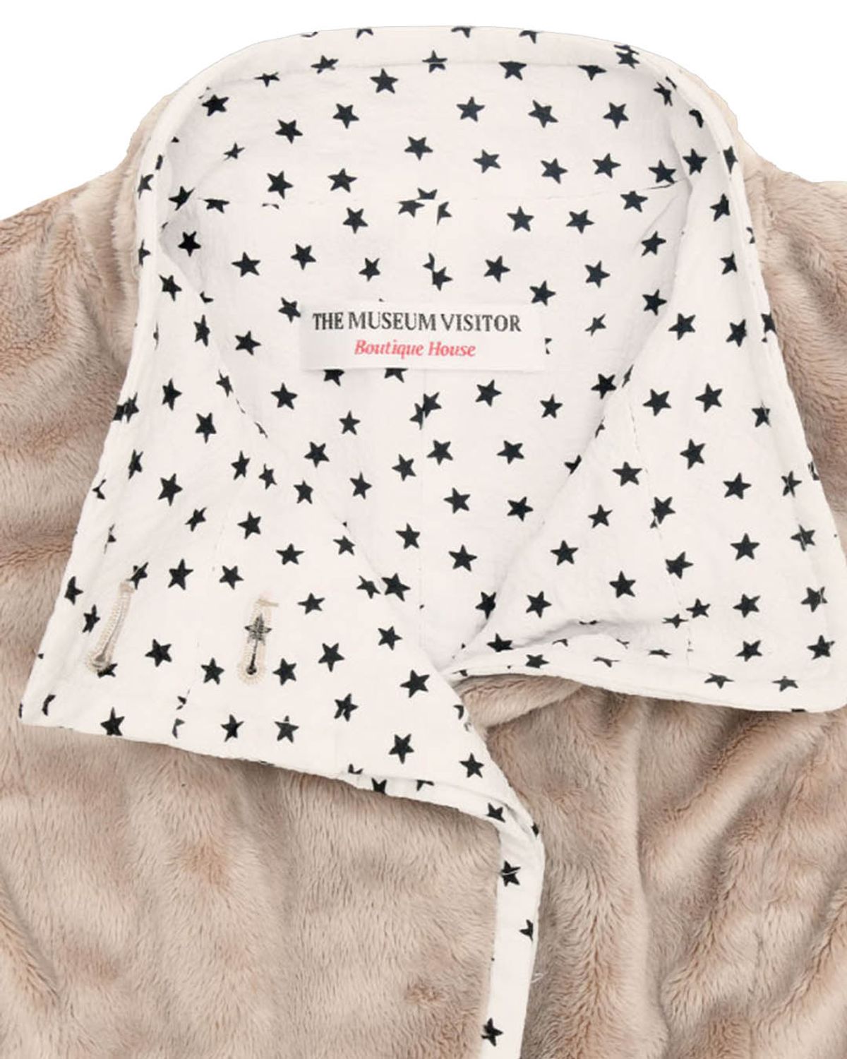 더뮤지엄비지터(THEMUSEUMVISITOR) STAR LINING POINT FUR JACKET (BEIGE)