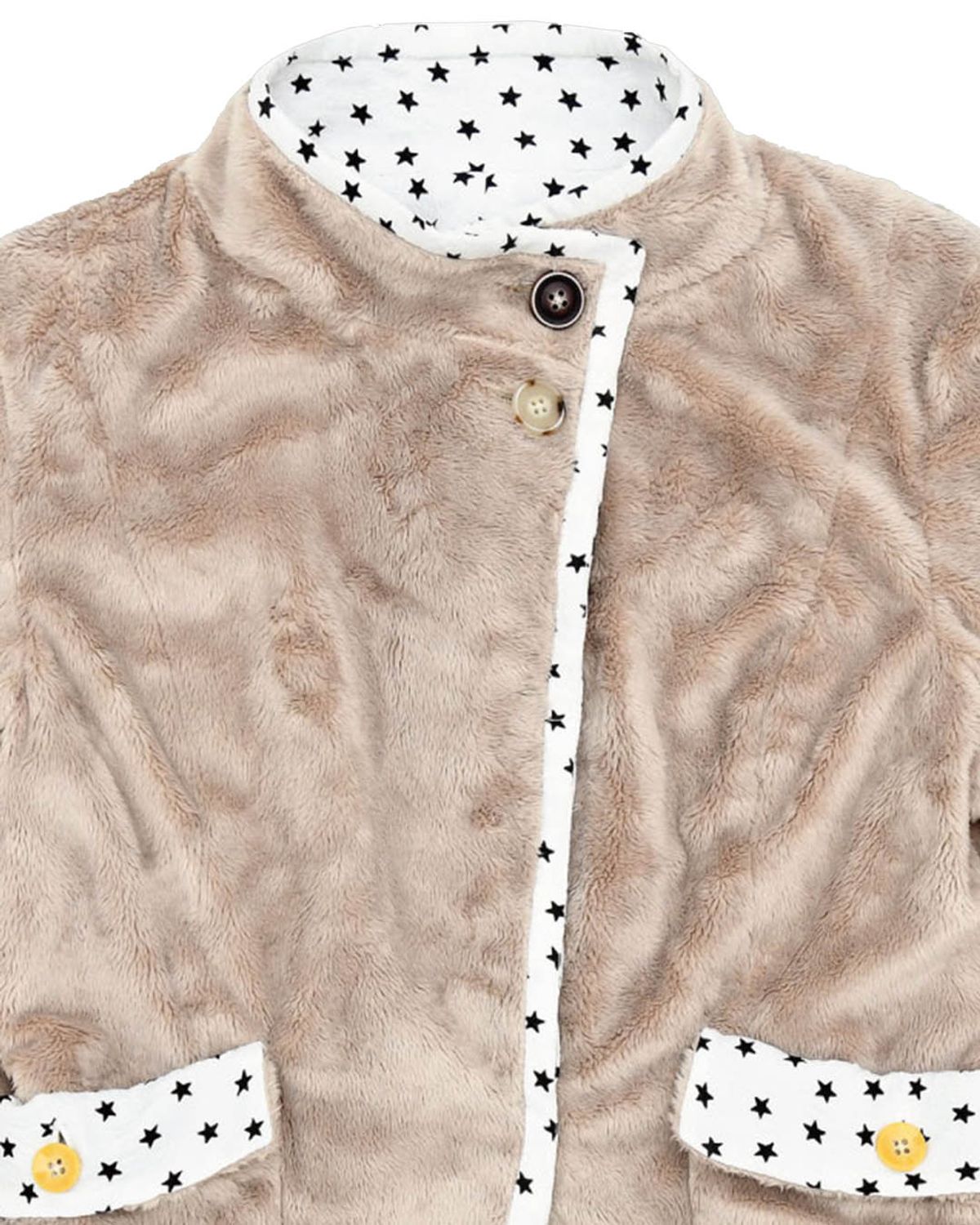 더뮤지엄비지터(THEMUSEUMVISITOR) STAR LINING POINT FUR JACKET (BEIGE)