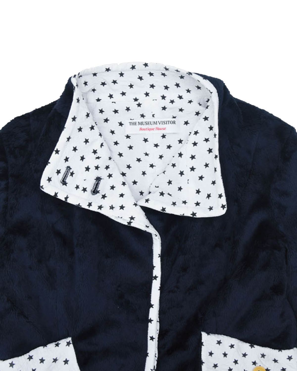 더뮤지엄비지터(THEMUSEUMVISITOR) STAR LINING POINT FUR JACKET (DARK NAVY)
