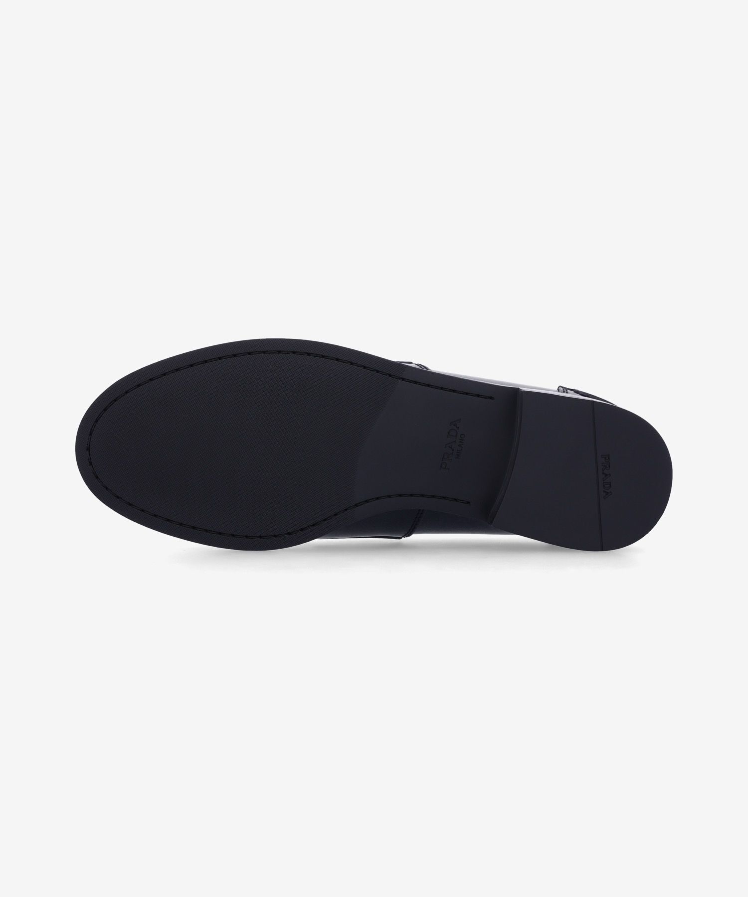 MUSINSA | PRADA Brushed Leather Loafer - Black:Gold