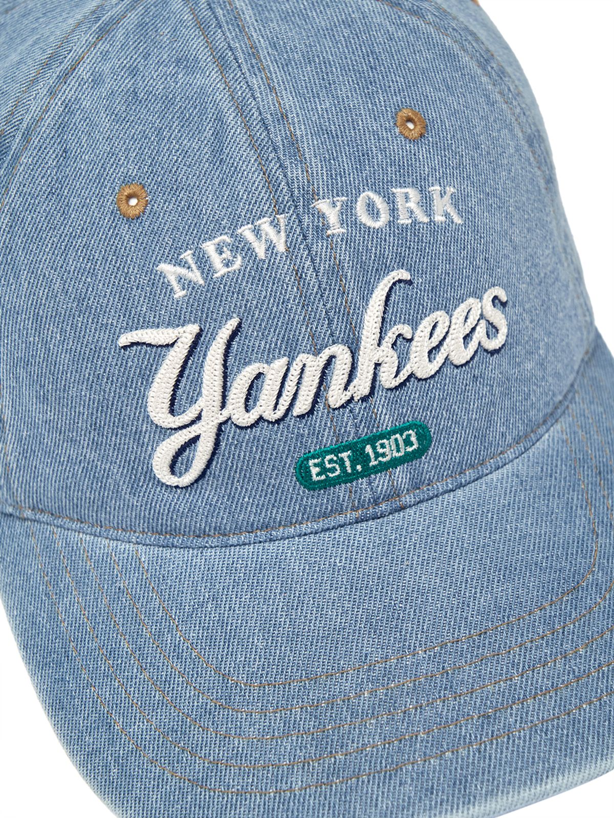 엠엘비(MLB) 컬러 데님 언스트럭쳐 볼캡 NY (L.Blue)