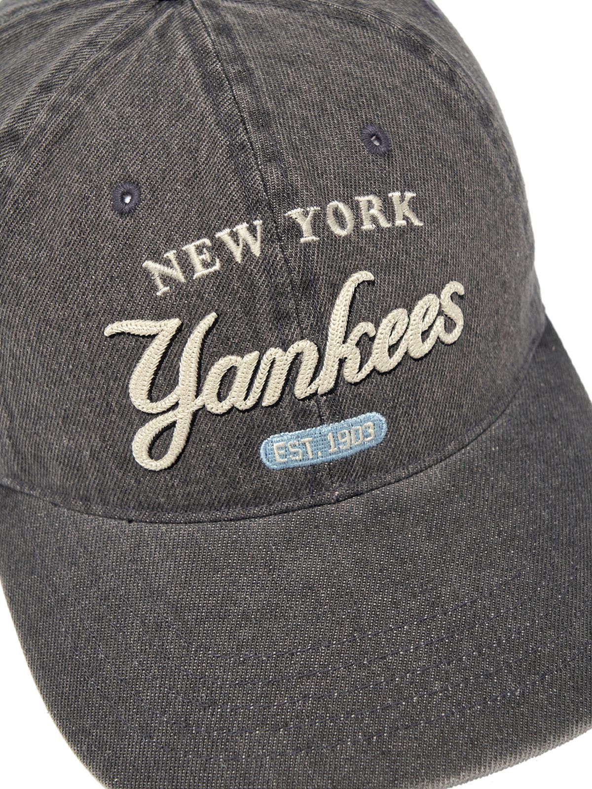 엠엘비(MLB) 컬러 데님 언스트럭쳐 볼캡 NY (Grey)