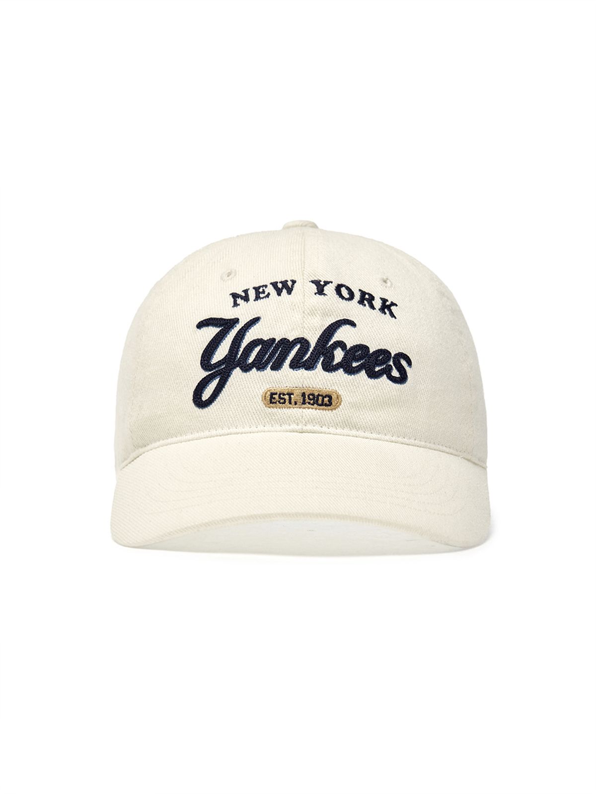 엠엘비(MLB) 컬러 데님 언스트럭쳐 볼캡 NY (Cream)