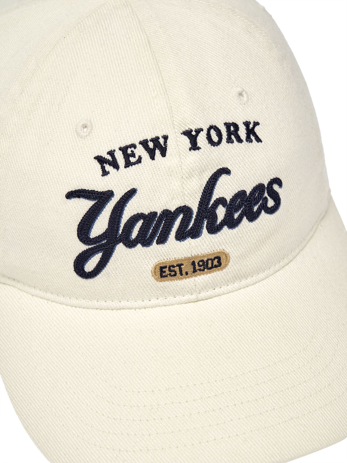 엠엘비(MLB) 컬러 데님 언스트럭쳐 볼캡 NY (Cream)