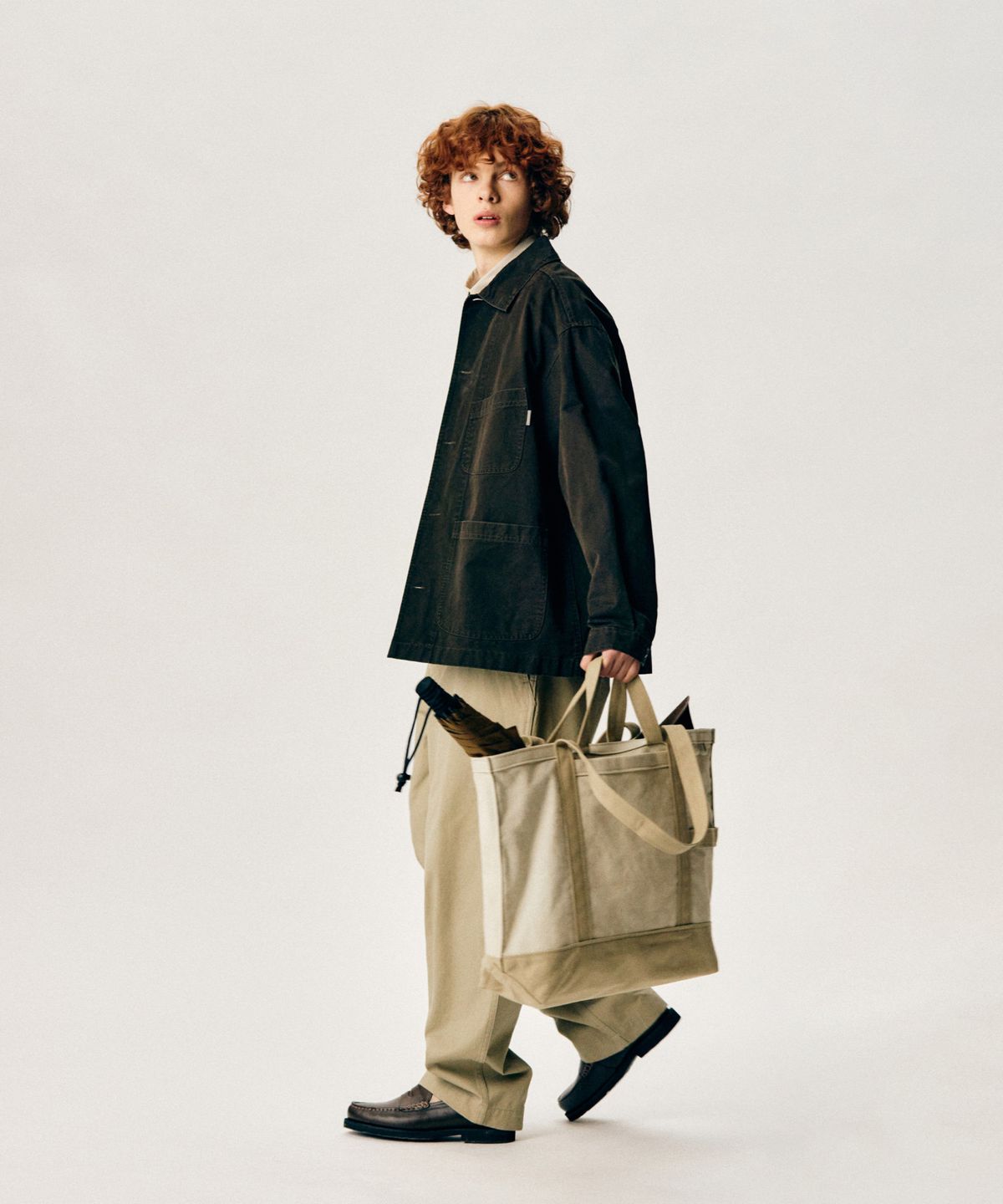에스피오나지(ESPIONAGE) Heavy Canvas Tote Bag Beige