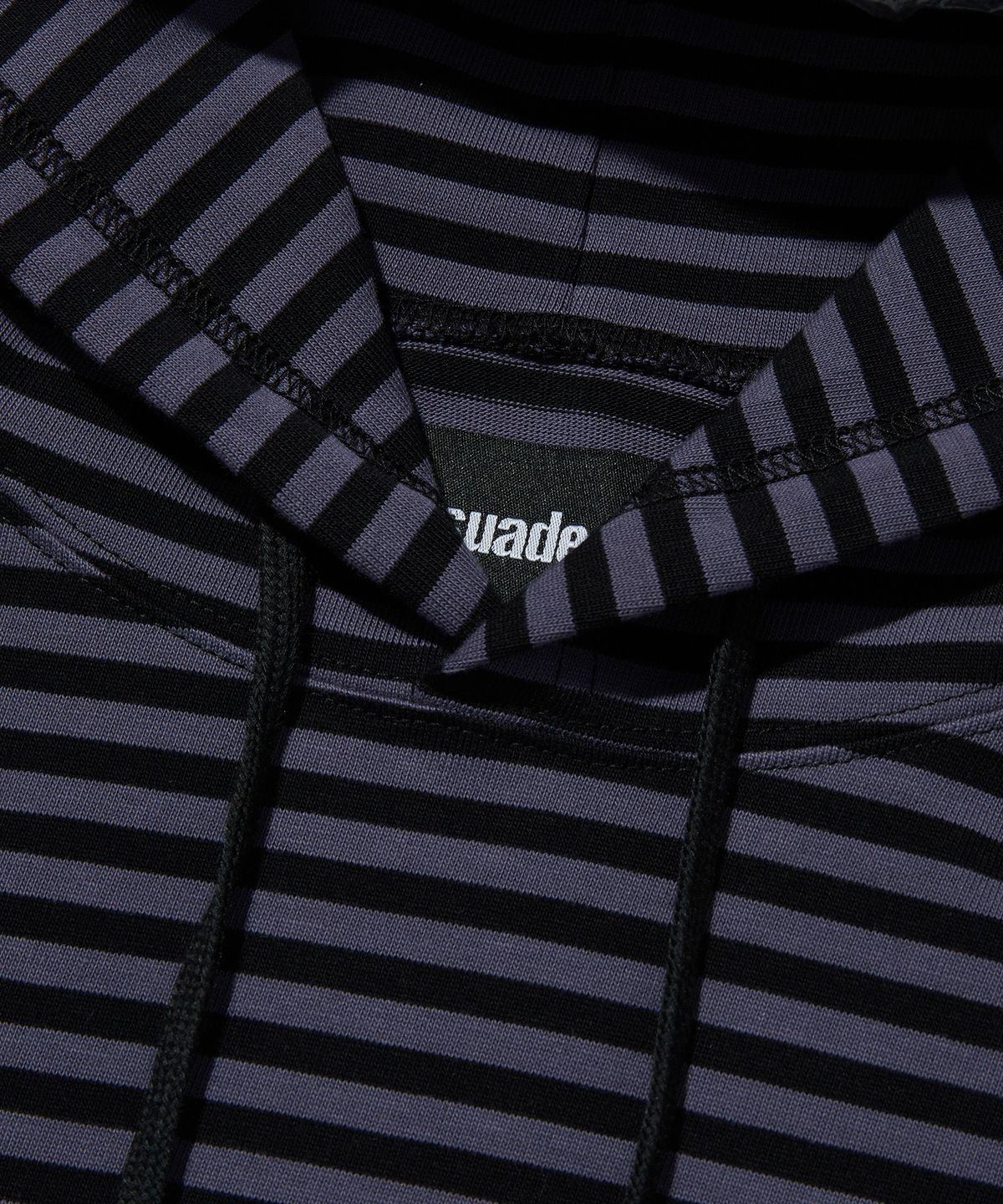 스웨이드(SUADE) STRIPE HOODIE [BLACK]