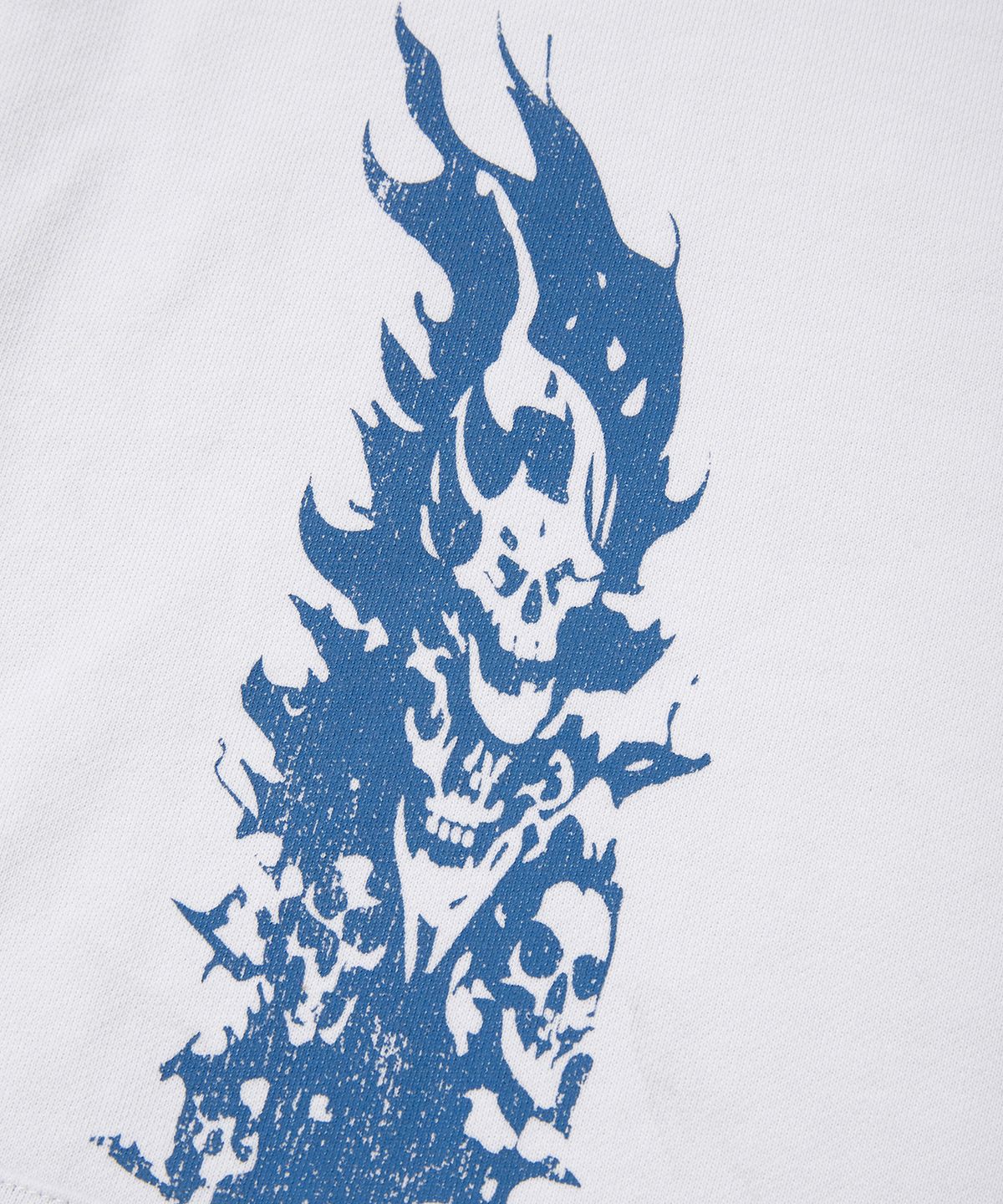 스웨이드(SUADE) FIRE SKULL HOOD ZIP UP [WHITE]