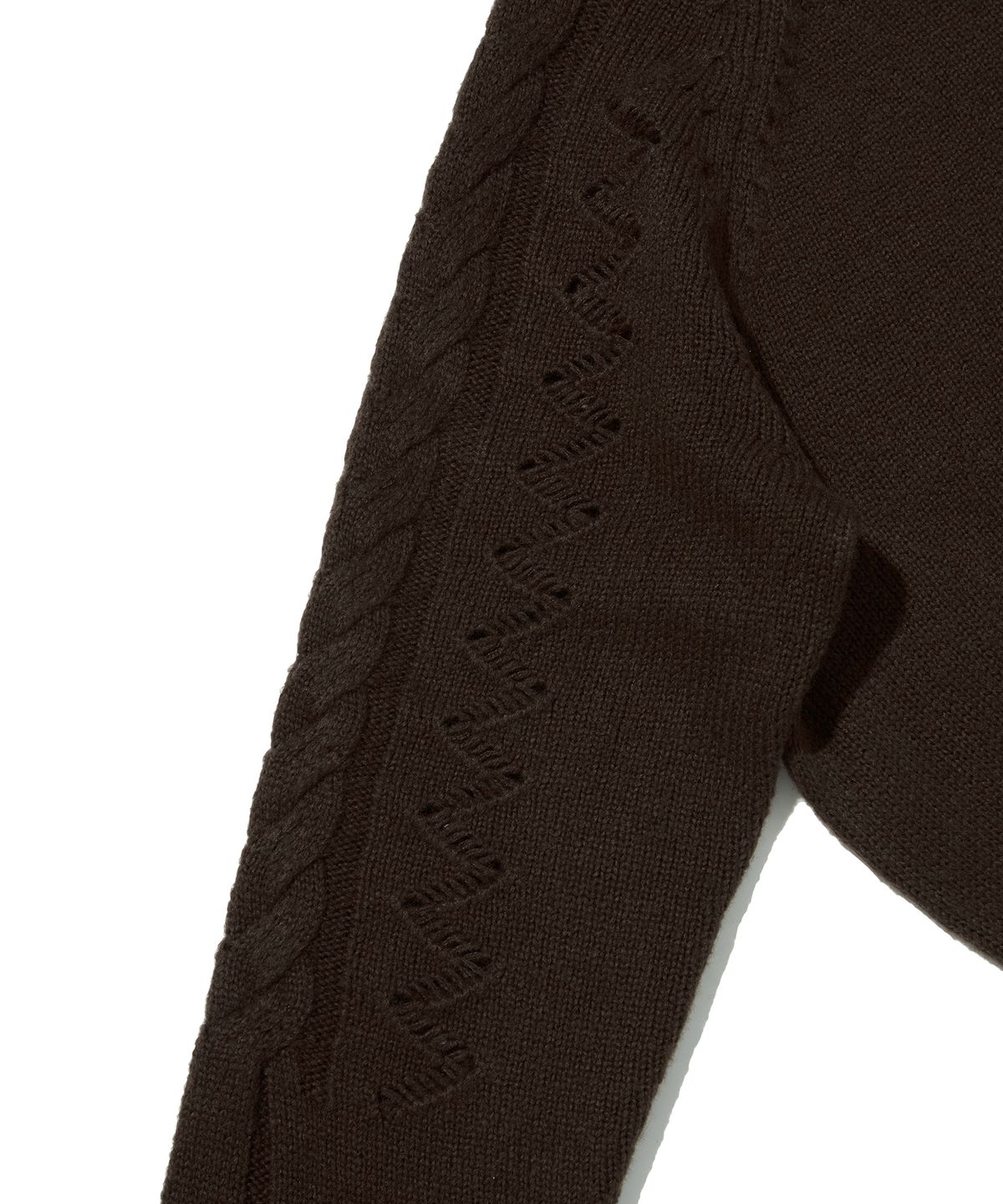 스웨이드(SUADE) DAMAGED CABLE KNIT [BROWN]