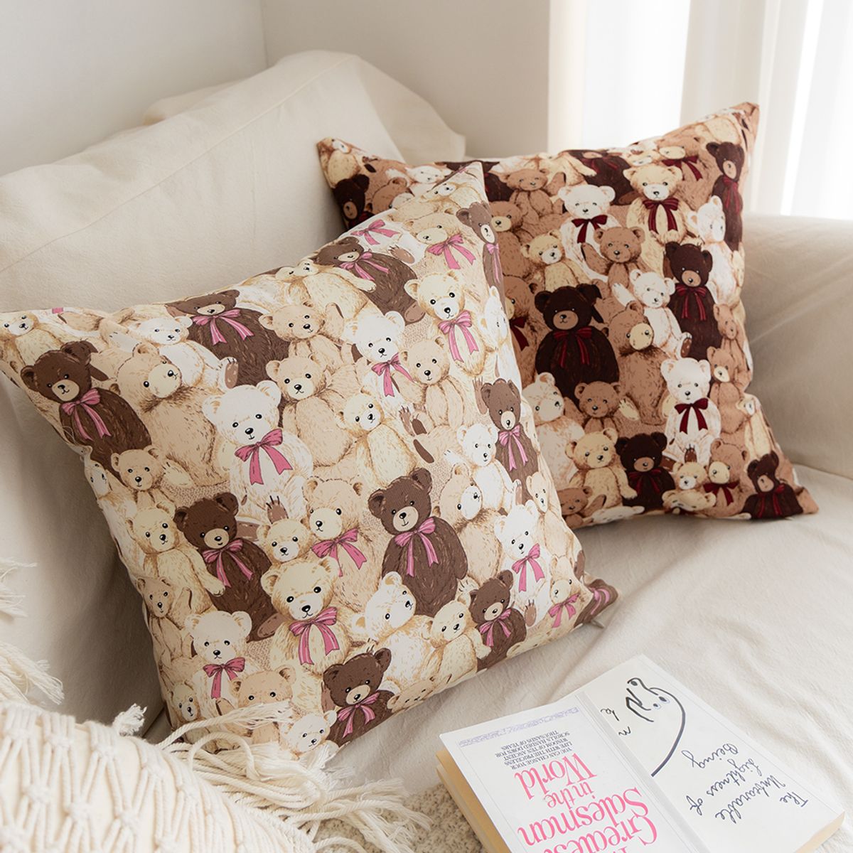 쿠션이야기(CUSHIONSTORY) 베어월드 쿠션 커버 A타입