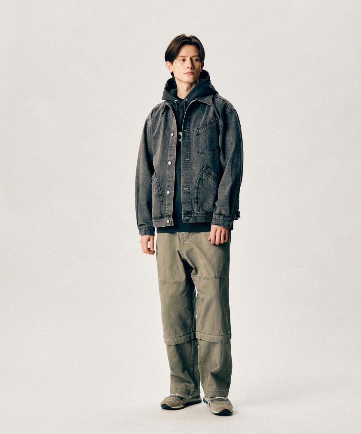 에스피오나지(ESPIONAGE) Detachable Double Knee Pants Grey