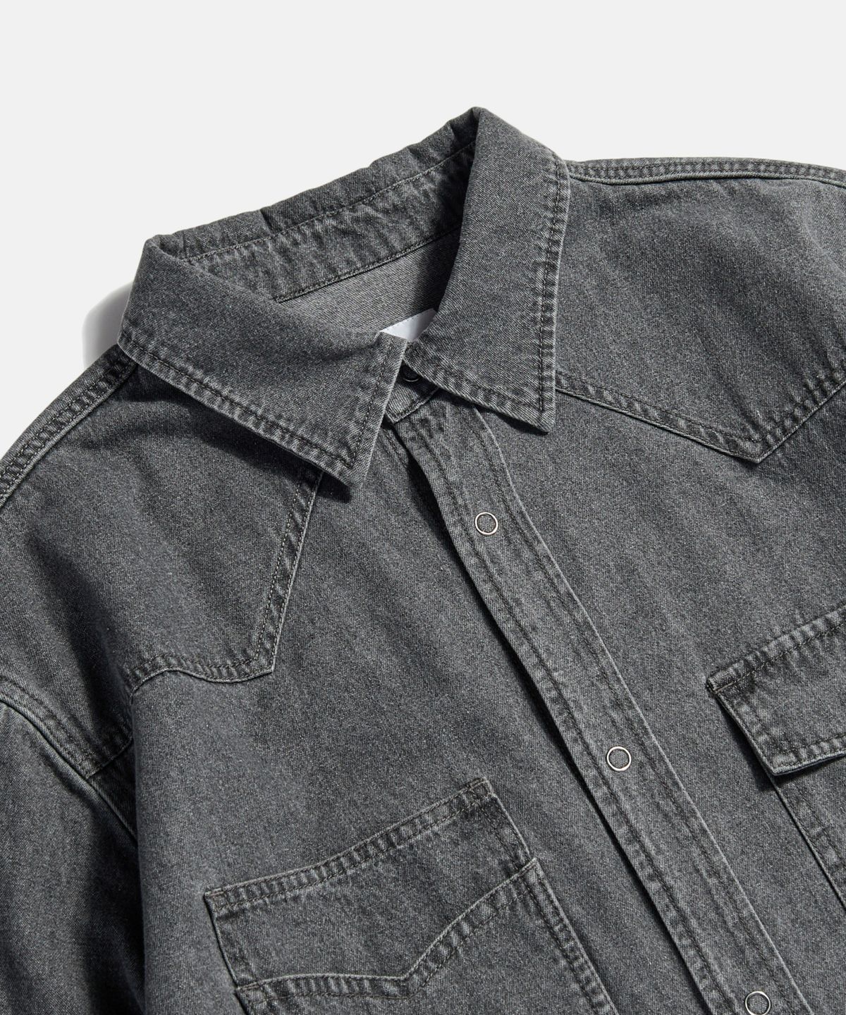 에스피오나지(ESPIONAGE) Denim Western Shirt Washed Grey
