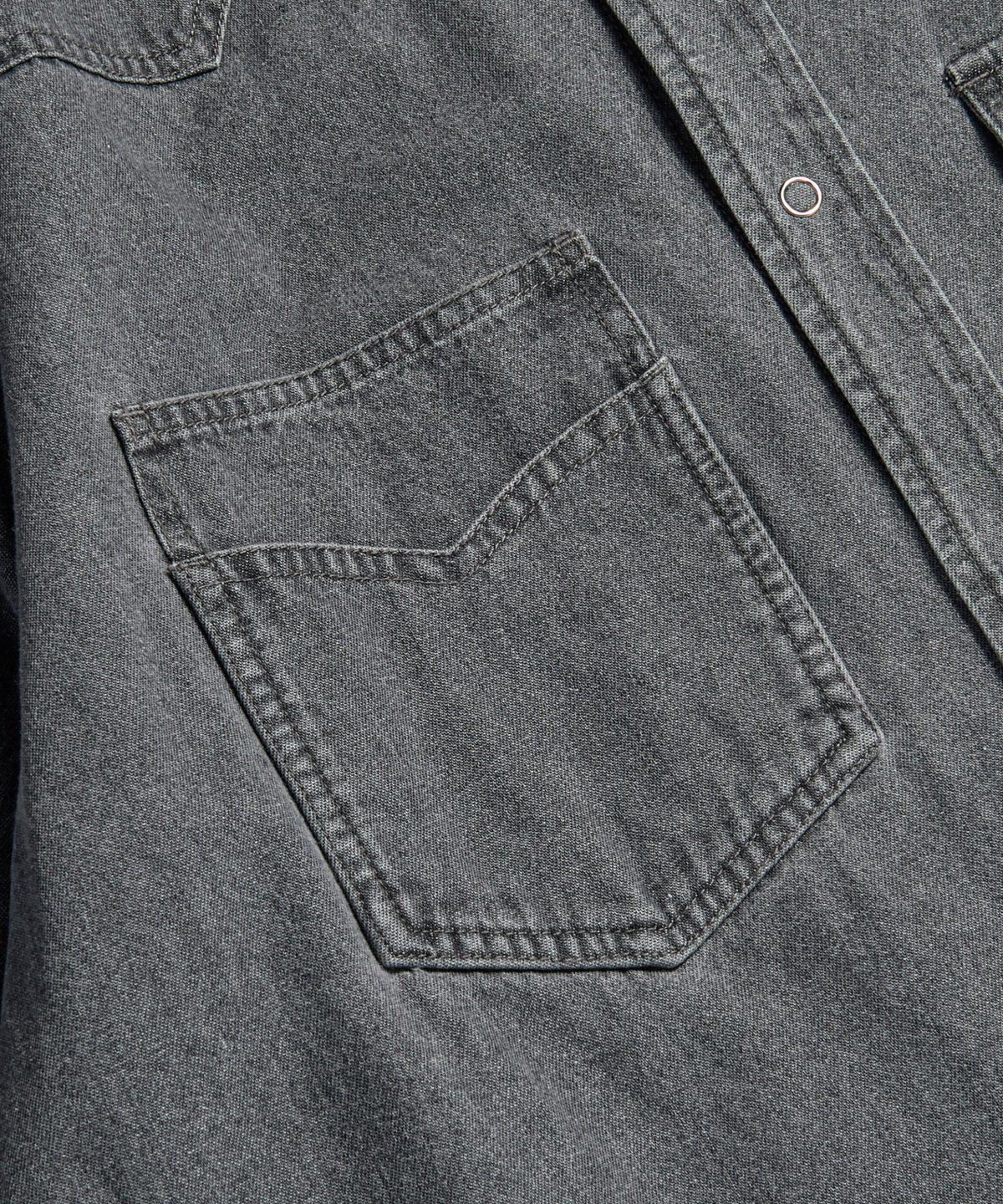 에스피오나지(ESPIONAGE) Denim Western Shirt Washed Grey