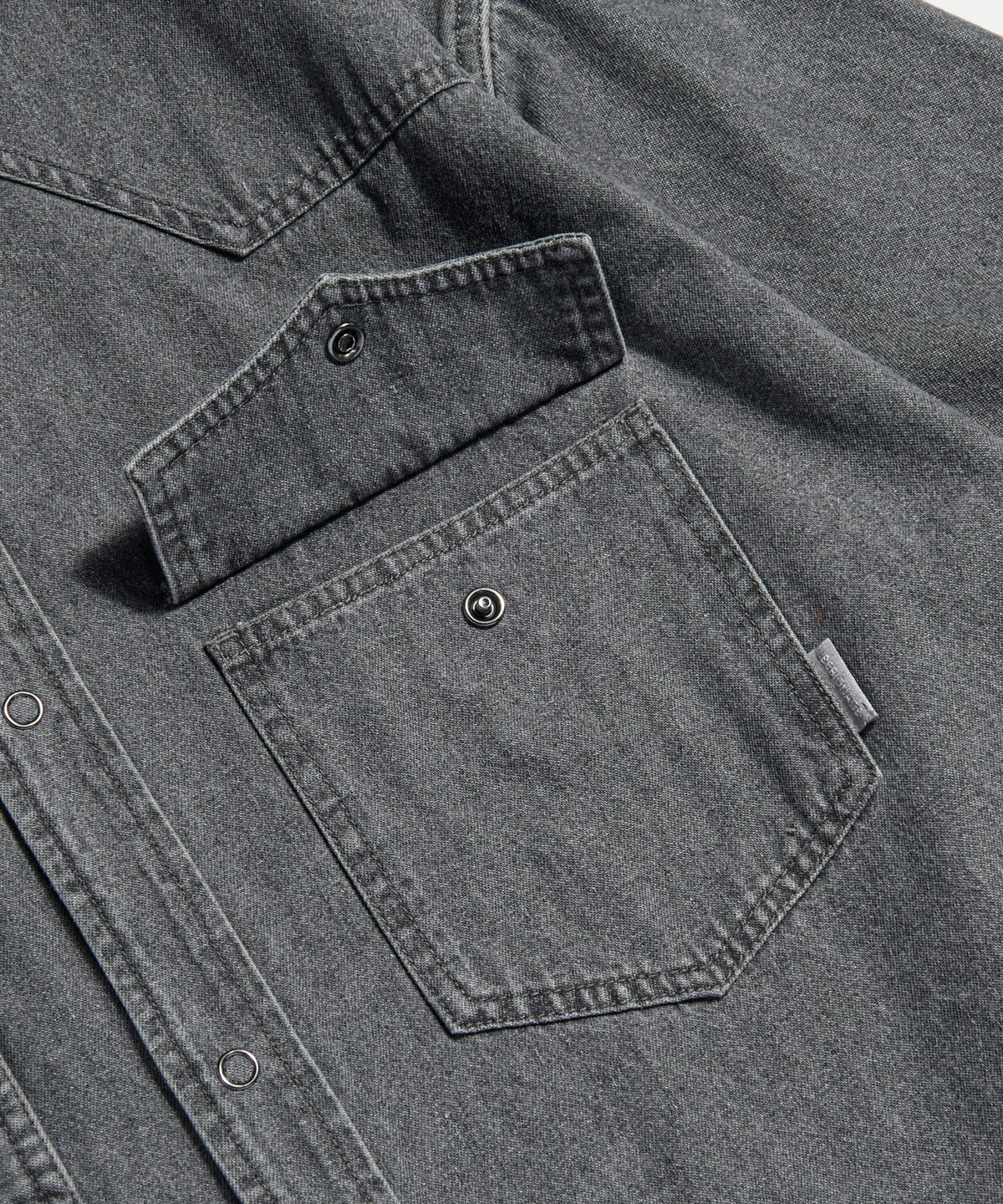 에스피오나지(ESPIONAGE) Denim Western Shirt Washed Grey