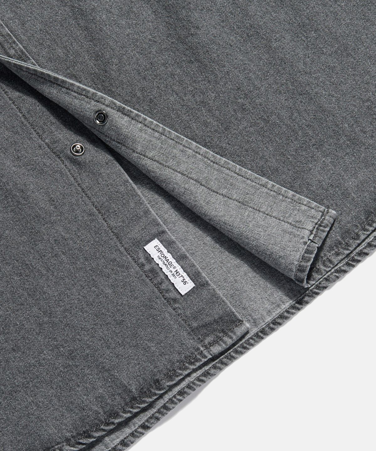 에스피오나지(ESPIONAGE) Denim Western Shirt Washed Grey