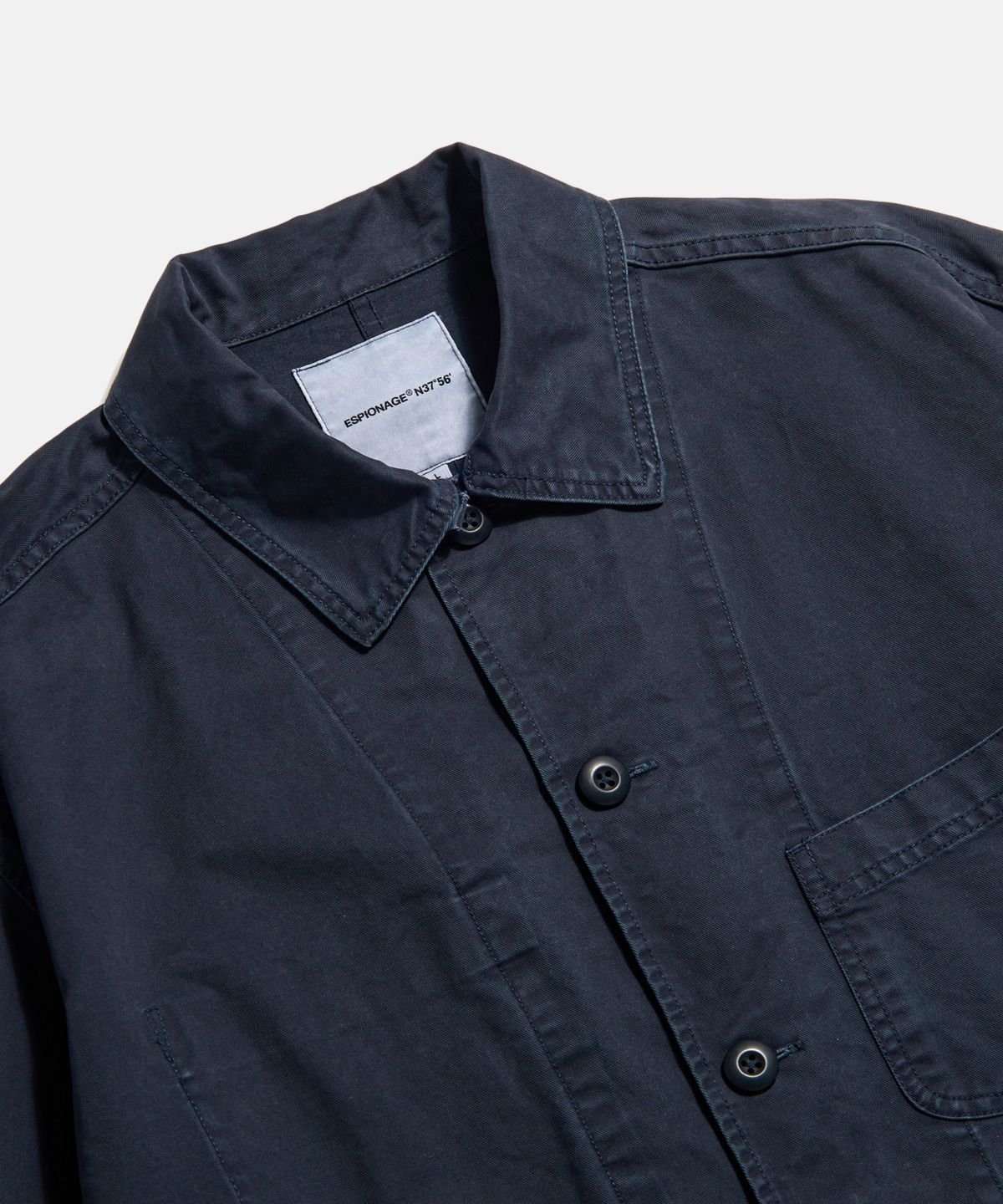 에스피오나지(ESPIONAGE) French Wide Work Jacket (Moleskin) Washed Navy