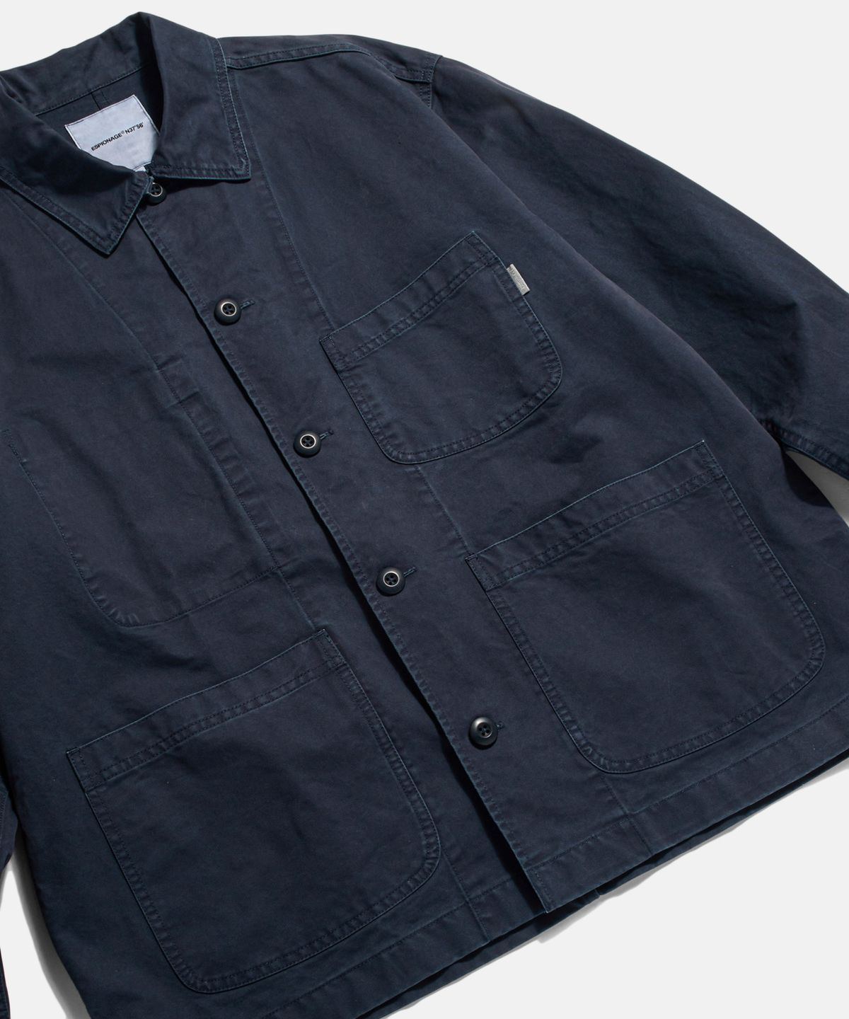 에스피오나지(ESPIONAGE) French Wide Work Jacket (Moleskin) Washed Navy