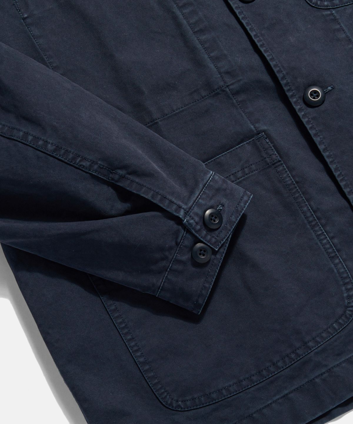 에스피오나지(ESPIONAGE) French Wide Work Jacket (Moleskin) Washed Navy